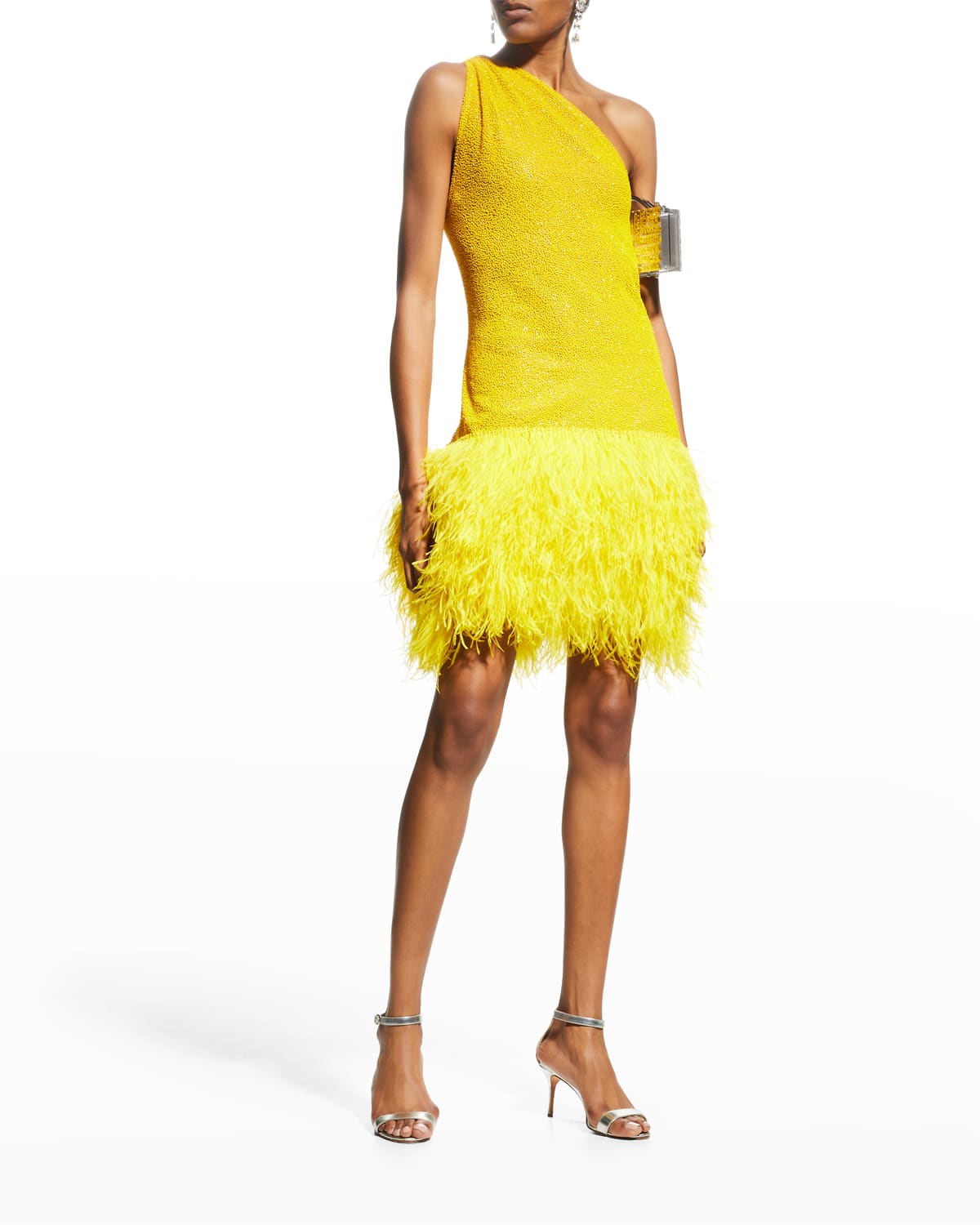 Feather Silhouette Dress | Neiman Marcus