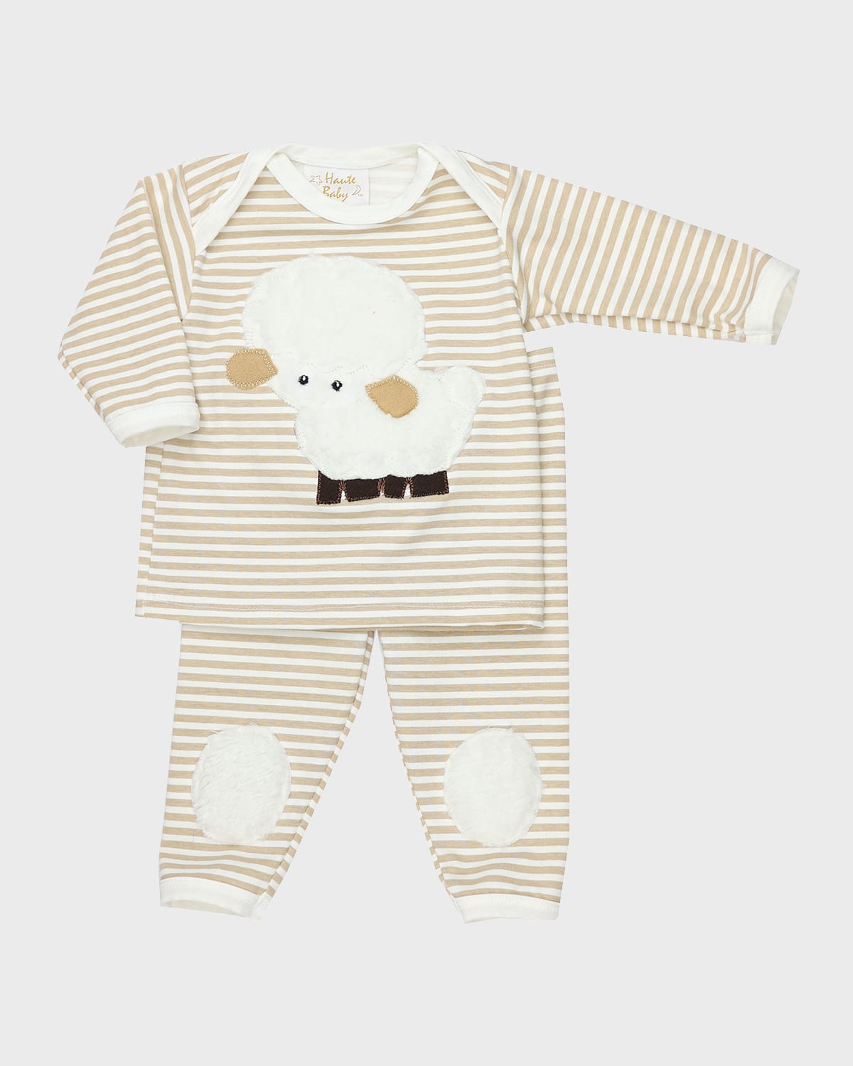 Haute Baby Boy's Little Lamb Striped Shirt w/ Leggings, Size Newborn-12M