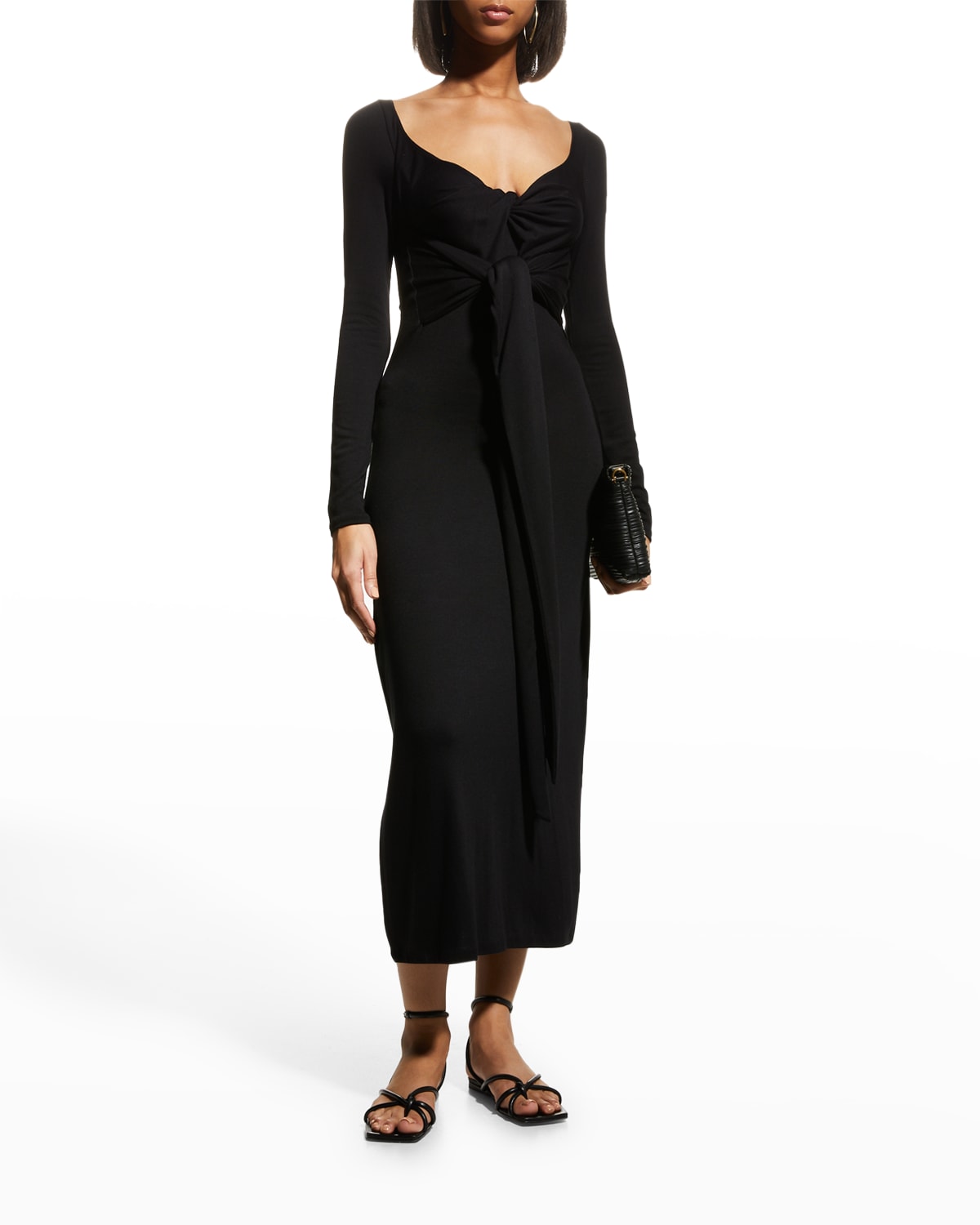 Black Wrap Dress | Neiman Marcus