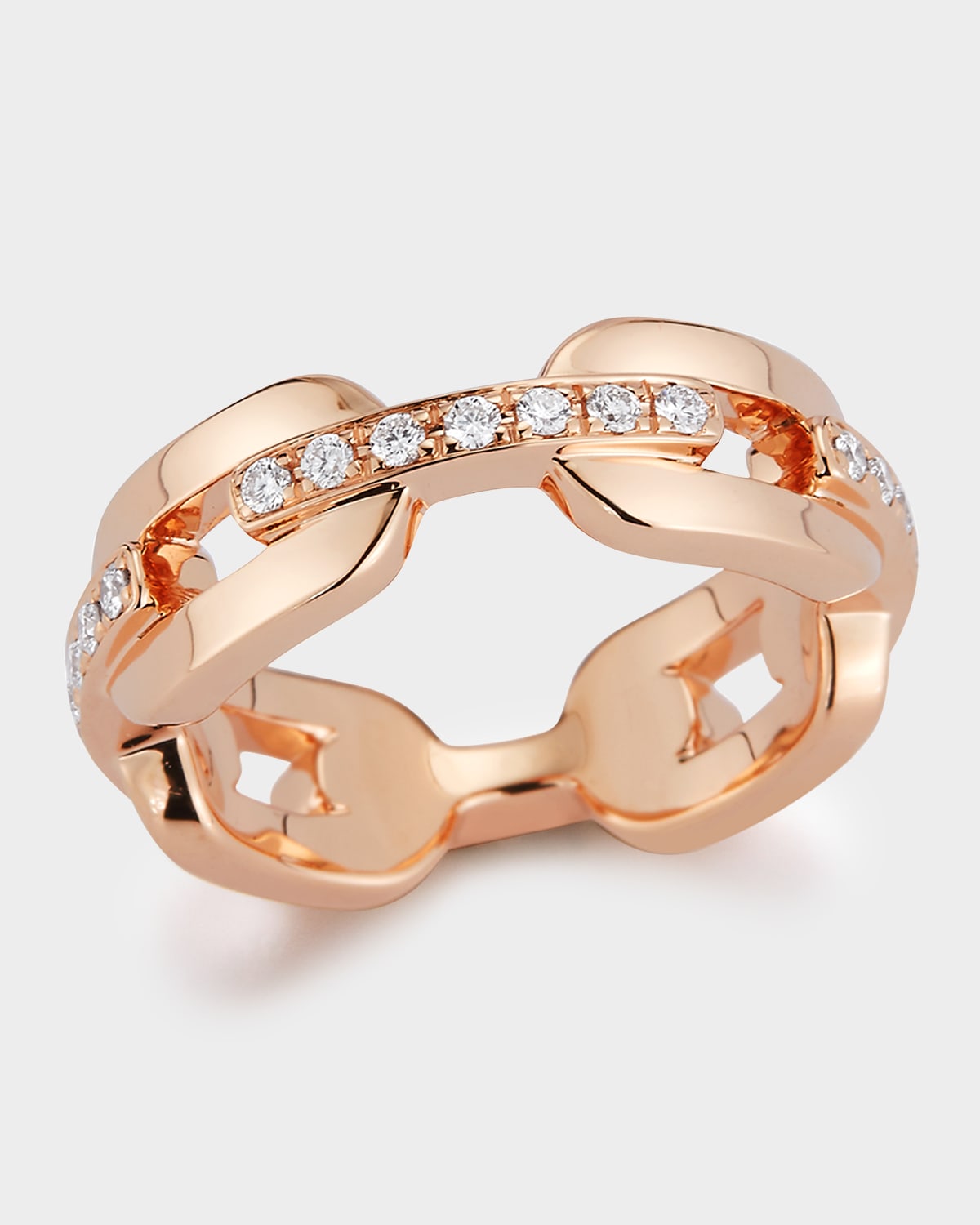 Walters Faith Saxon Rose Gold Diamond Bar Flat Chain Link Ring size 6