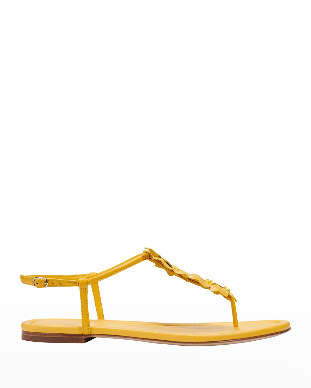 yellow t strap sandals