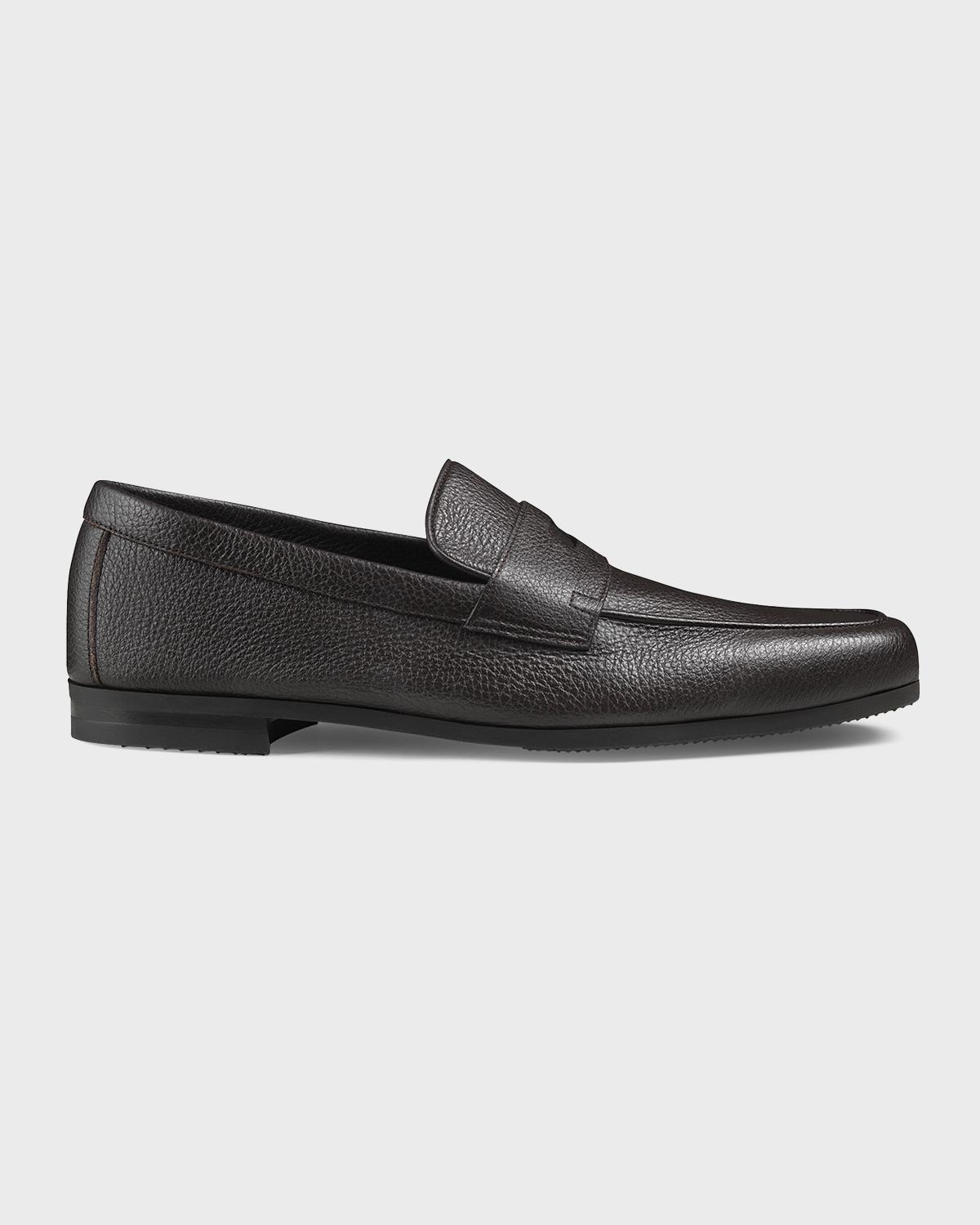 John Lobb Men's Thorne Soft Textured Leather Penny Loafers