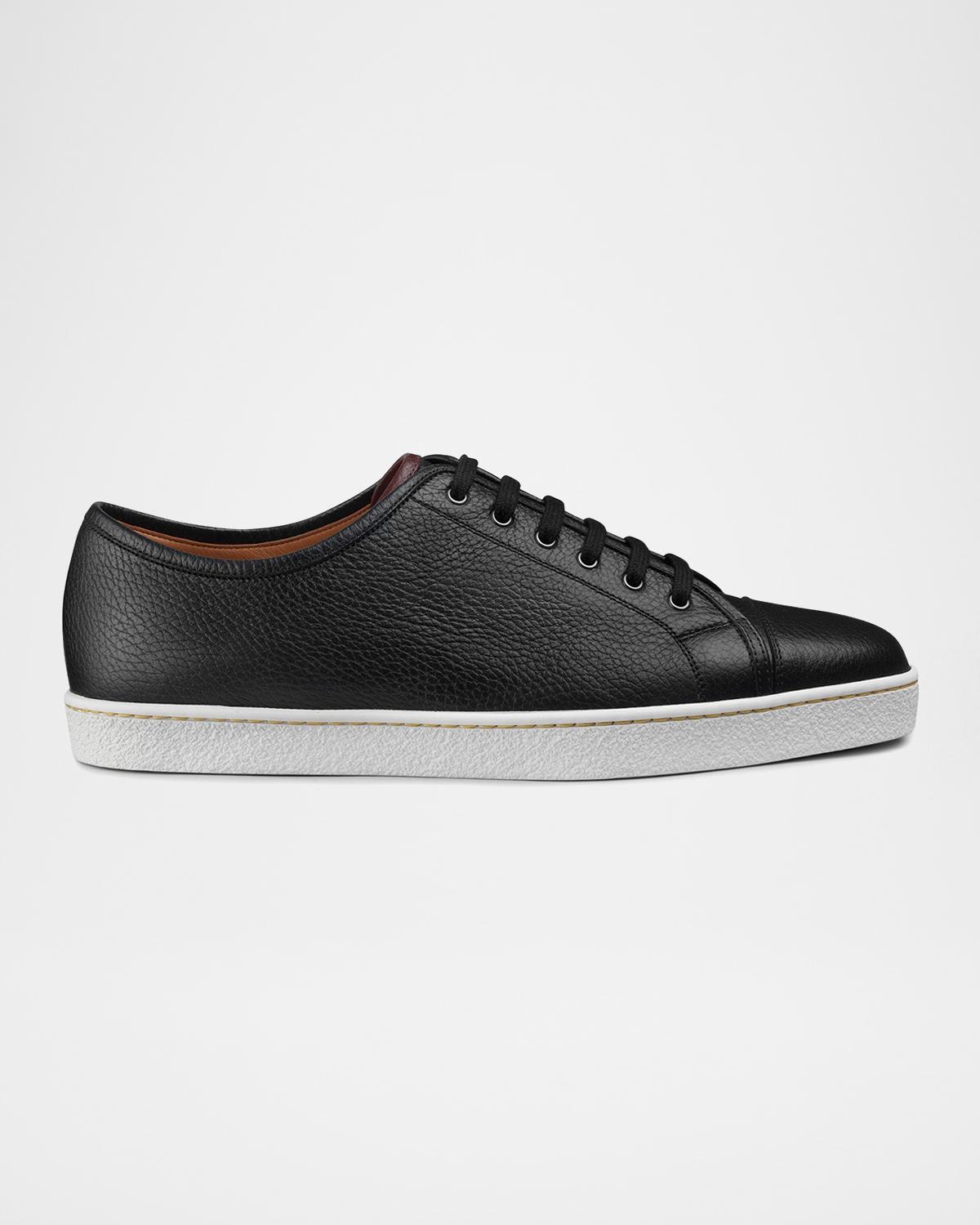 John Lobb Men's Textured Leather Low-Top Sneakers