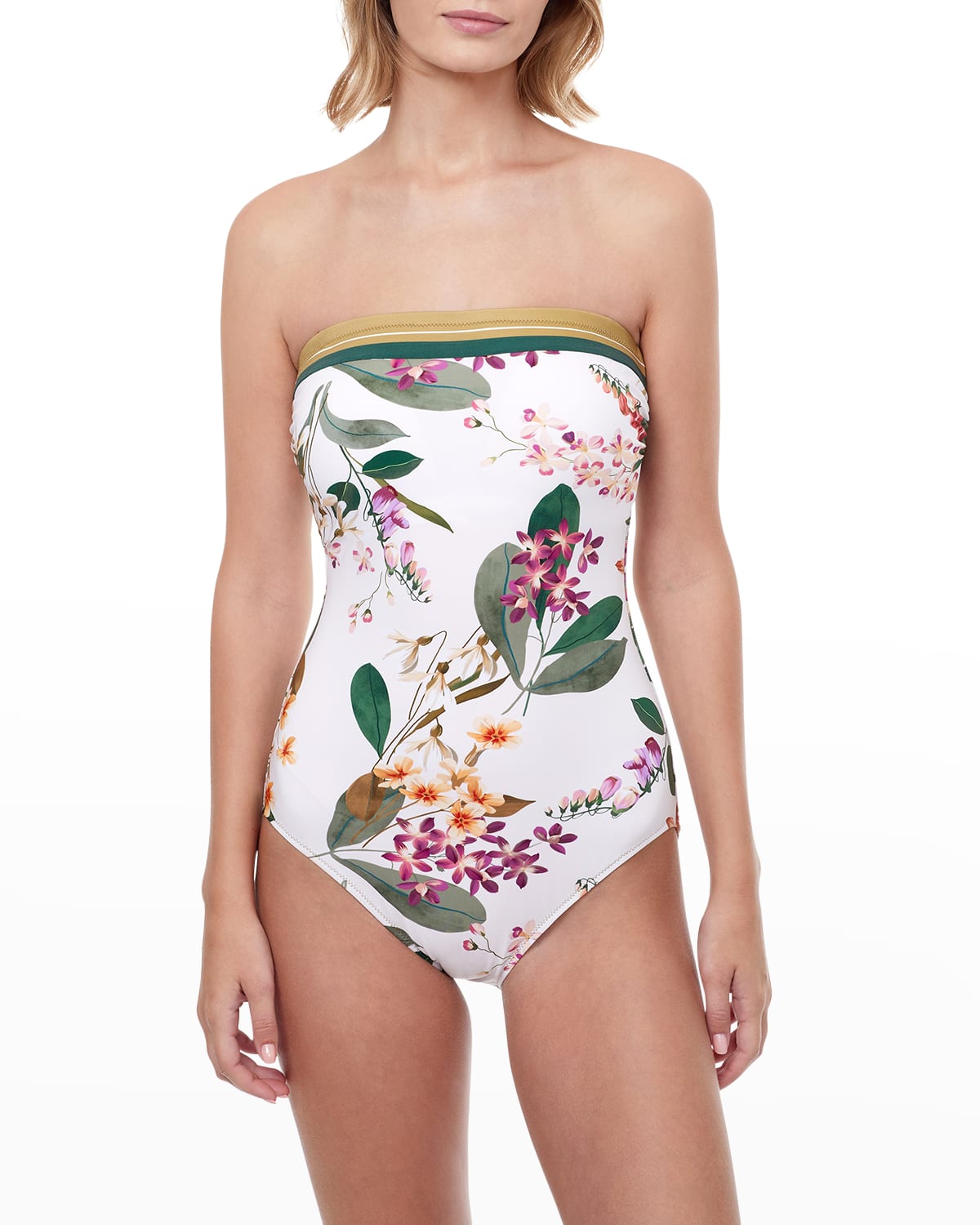 Island Serenity Bandeau Swim Dress One Piece