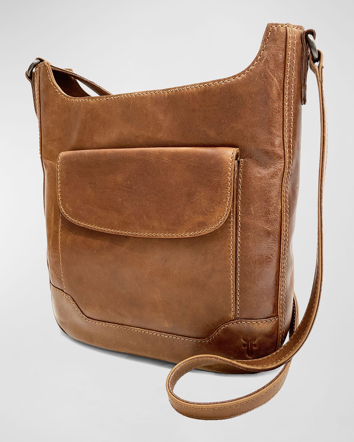 Frye Melissa Magazine Burnished Leather Crossbody Bag