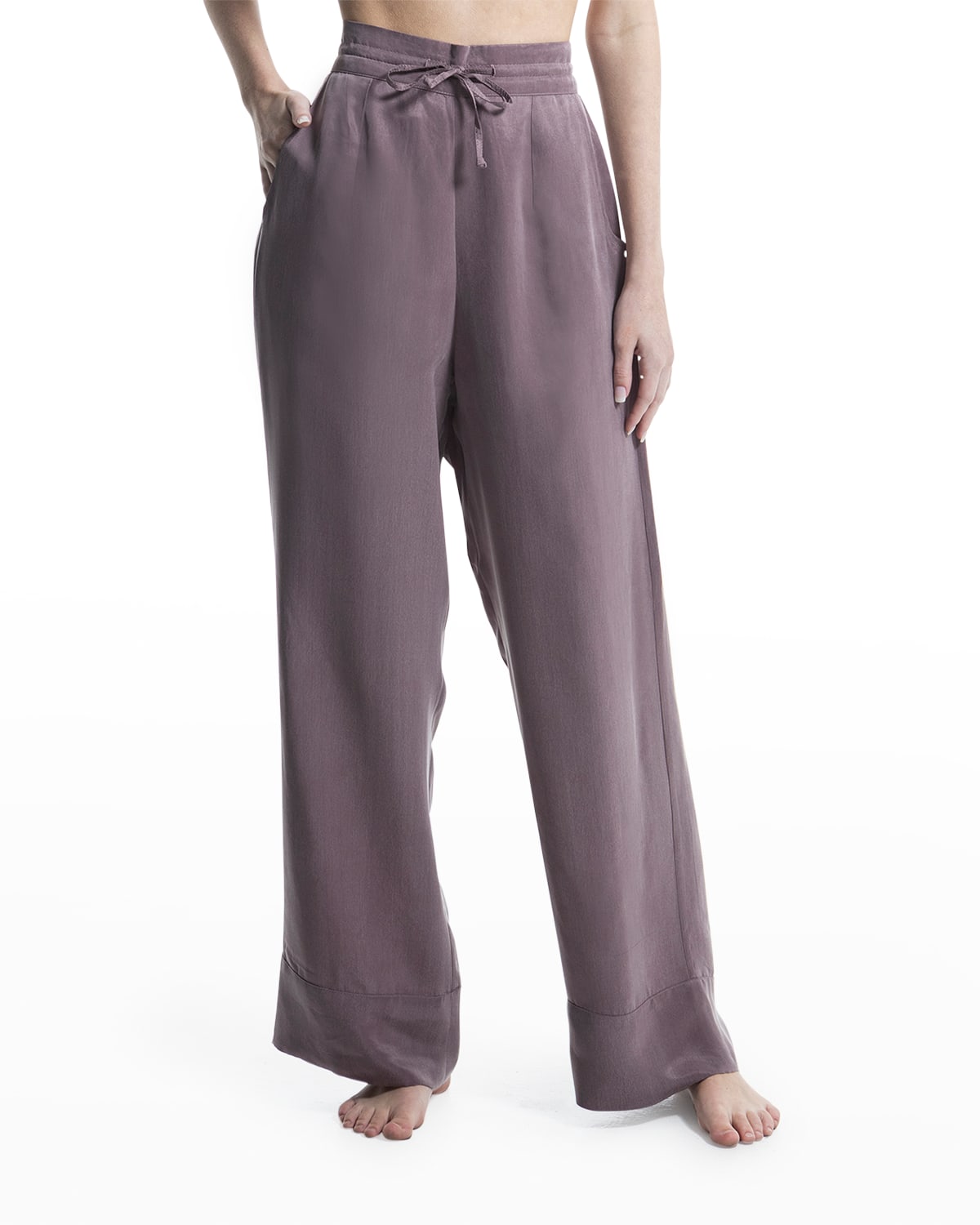 NWT XL 16/18 or L 14/16 Eileen Fisher Mandarin Pajamas Gray White Piping