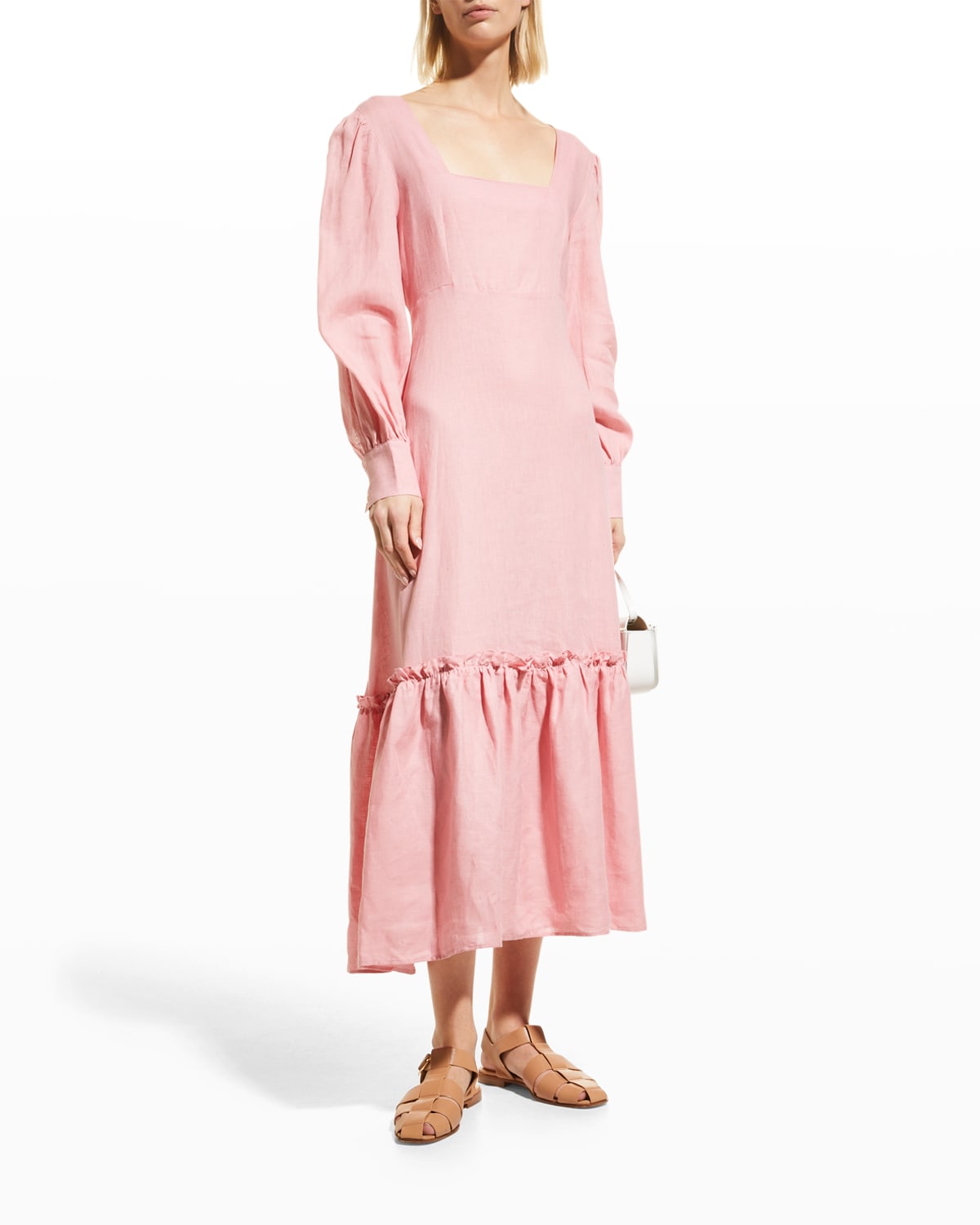 Long-sleeve Flounce Dress | Neiman Marcus
