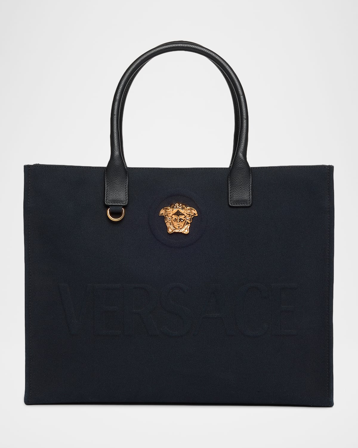 Versace La Medusa Logo Canvas Tote Bag