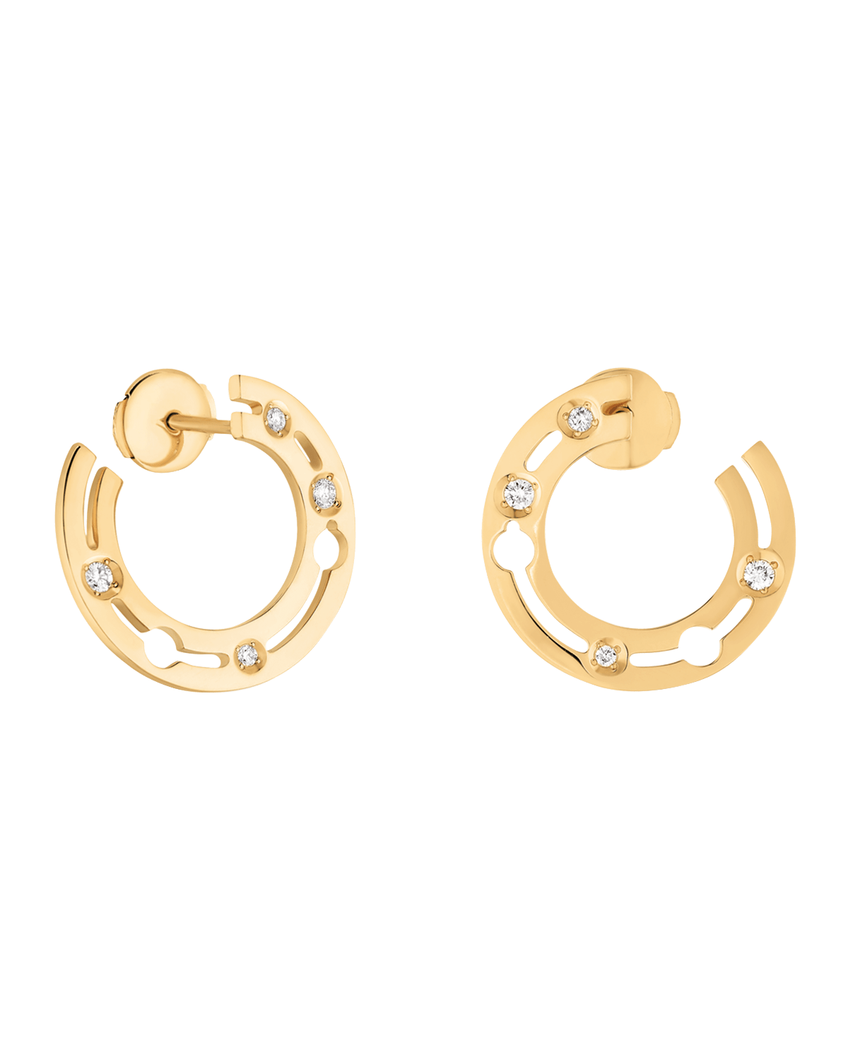 DINH VAN Yellow Gold Pulse Side Hoop Earrings, 18mm