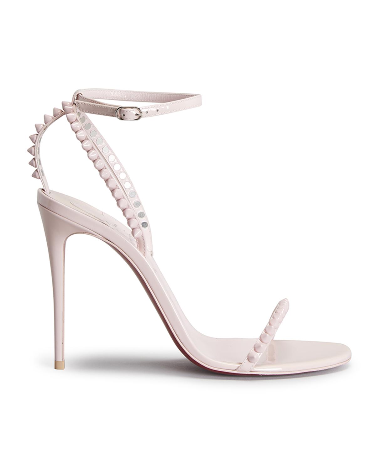 so me red sole spike metallic leather sandals
