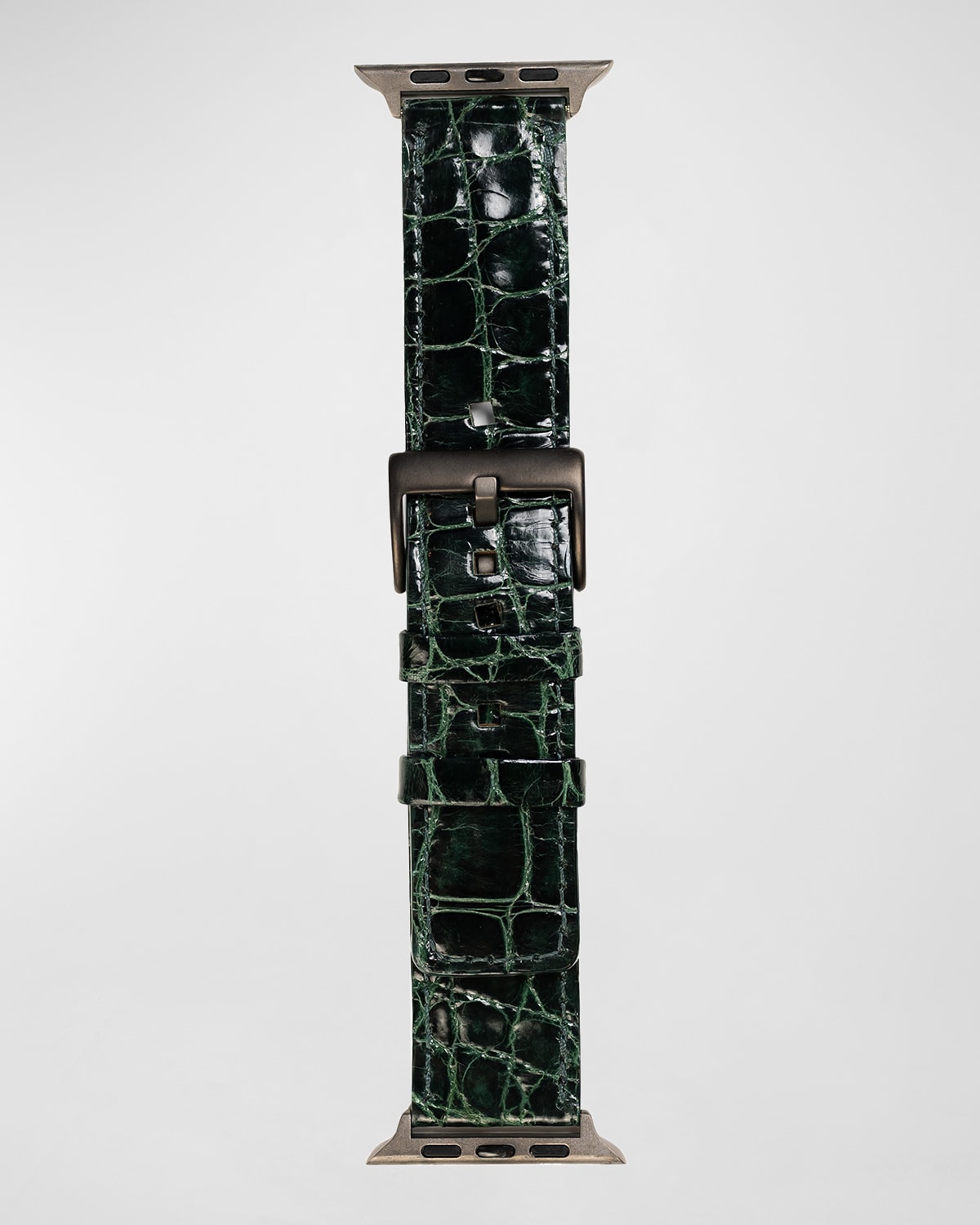 Abas Men 's Apple Watch Alligator-Leather Watch Strap