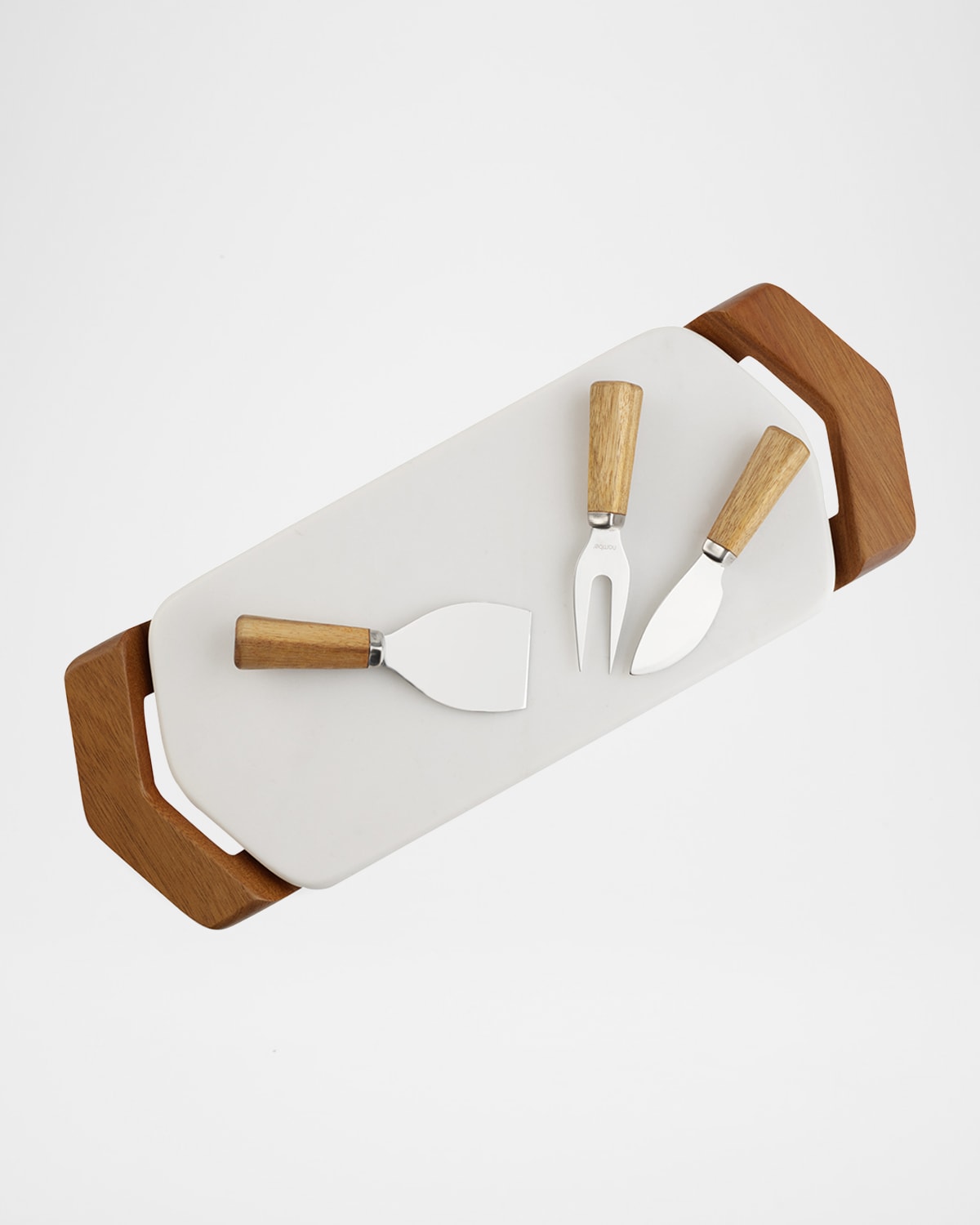 Nambe Chevron Cheese Tray W/ Knives