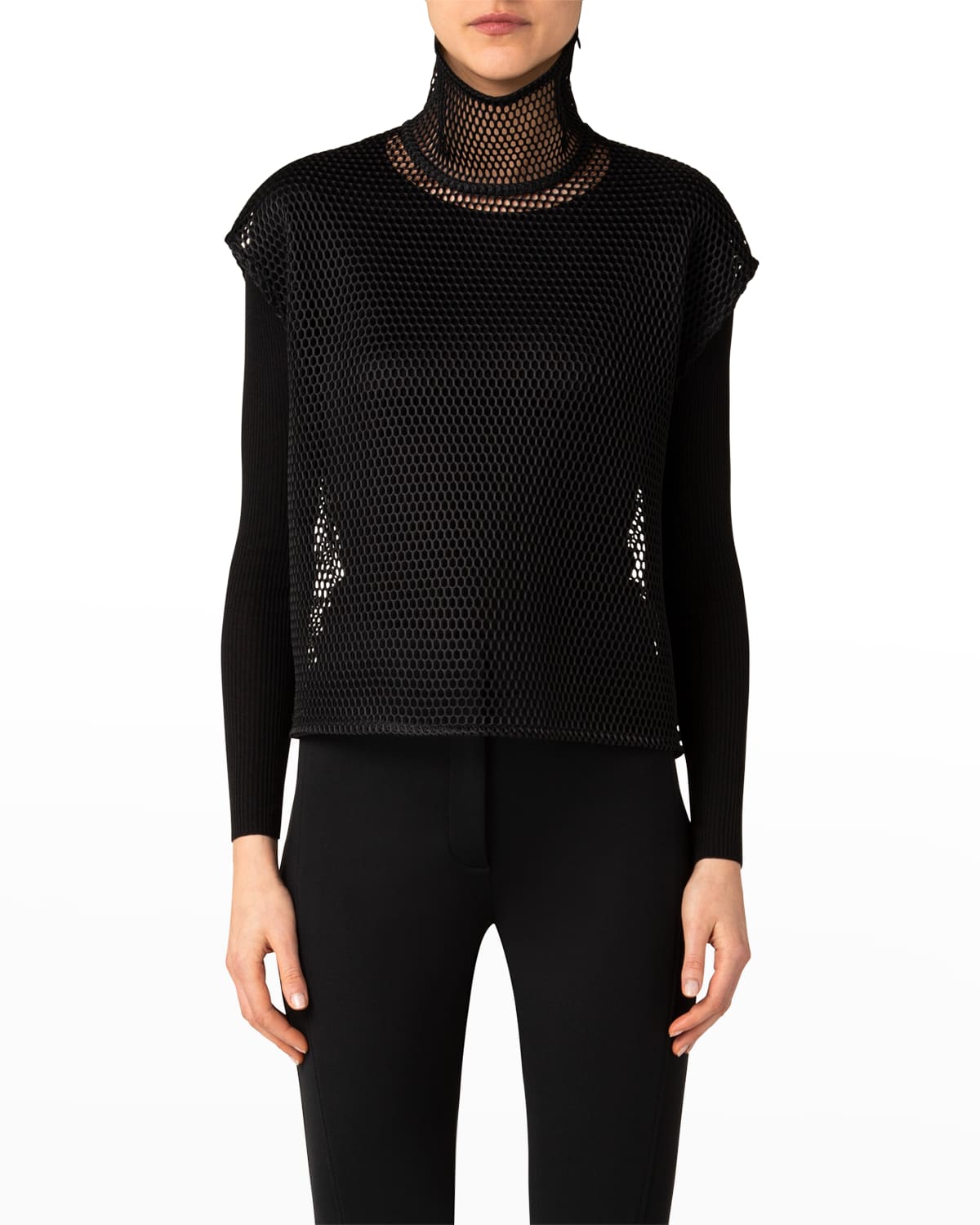 Box Top Sleeved Nero Natural Stripe