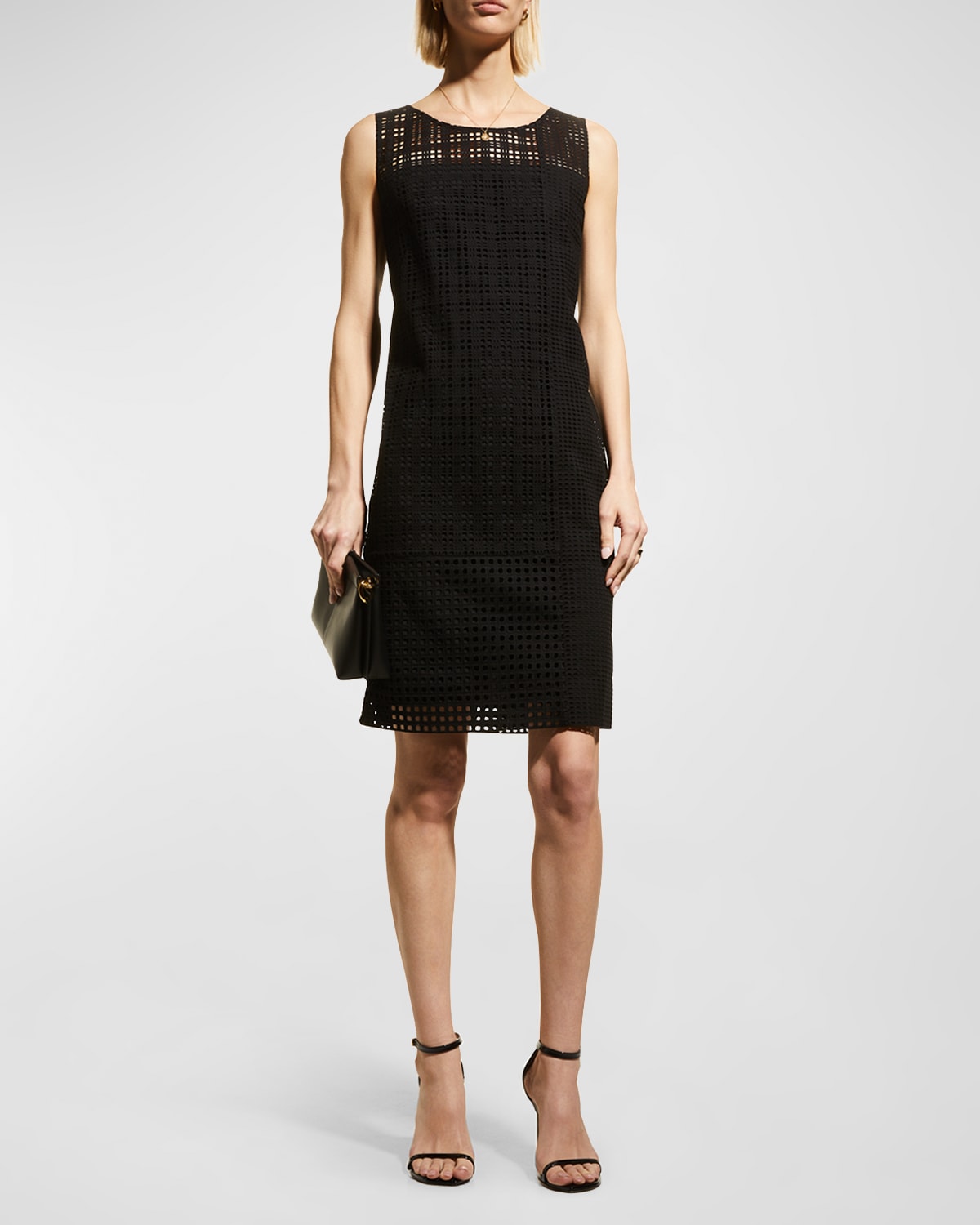 White Eyelet V Neck Dress