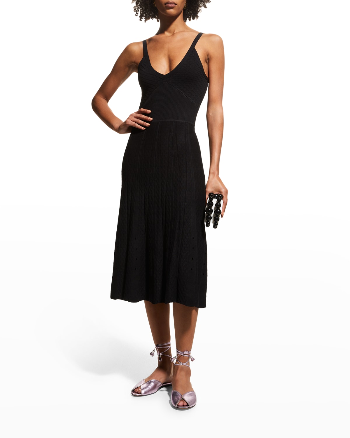V Neck Knit Dress | Neiman Marcus