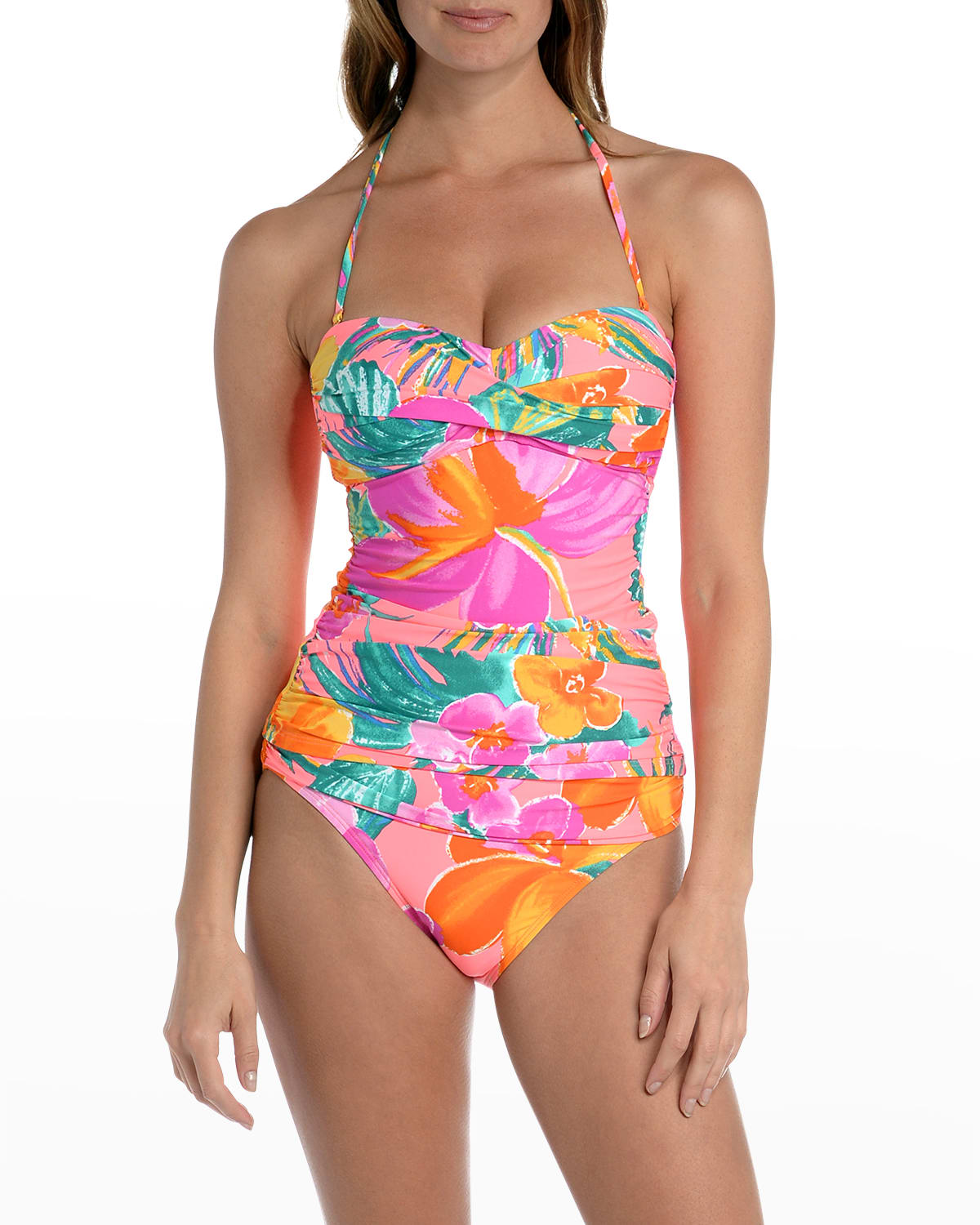 Catalina Hot Teal Swimsuit Tankini Top Size Medium 8-10 Swimwear Removable cups