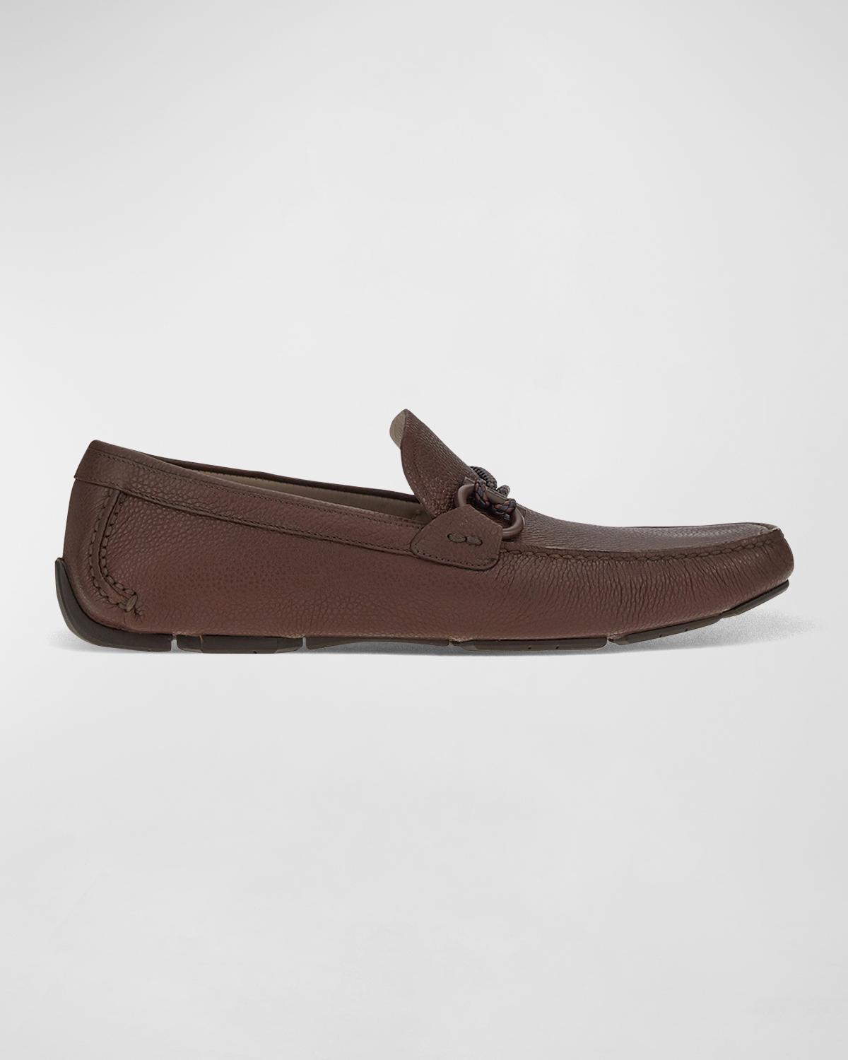 FERRAGAMO Men's Front 4 Leather Drivers