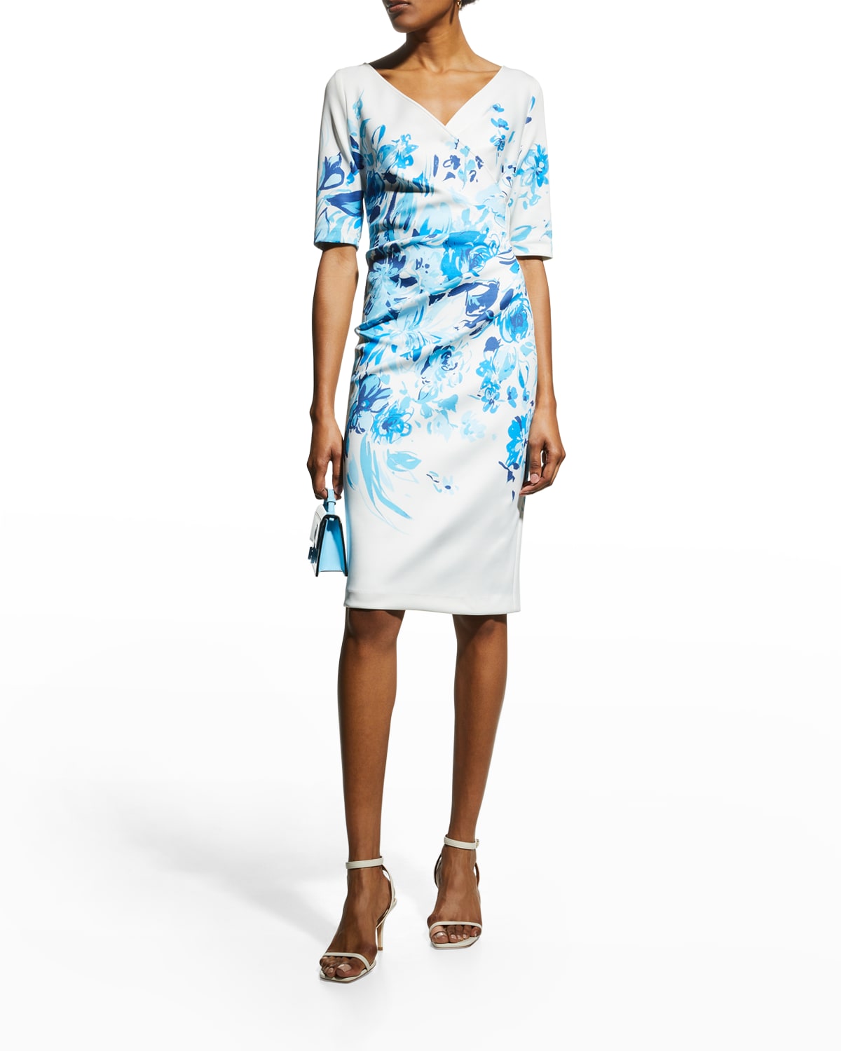 Blue Floral Cocktail Dress | Neiman Marcus