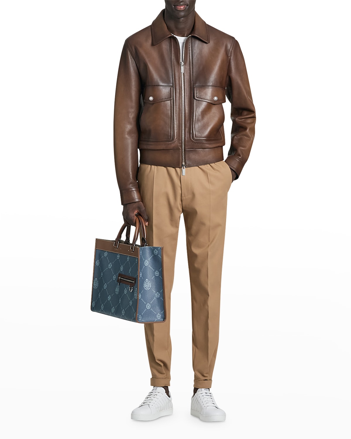 berluti patina leather jacket