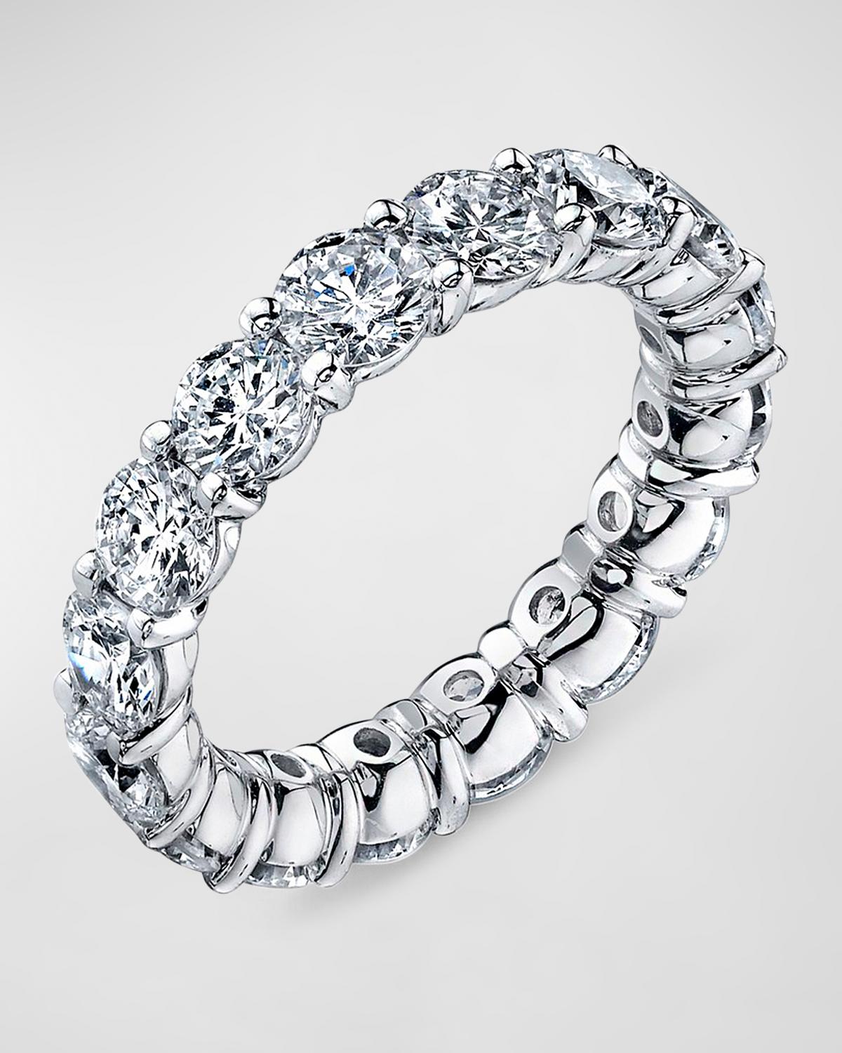 Platinum Buttercup Round Diamond Ring, Size 6, 3.23tcw