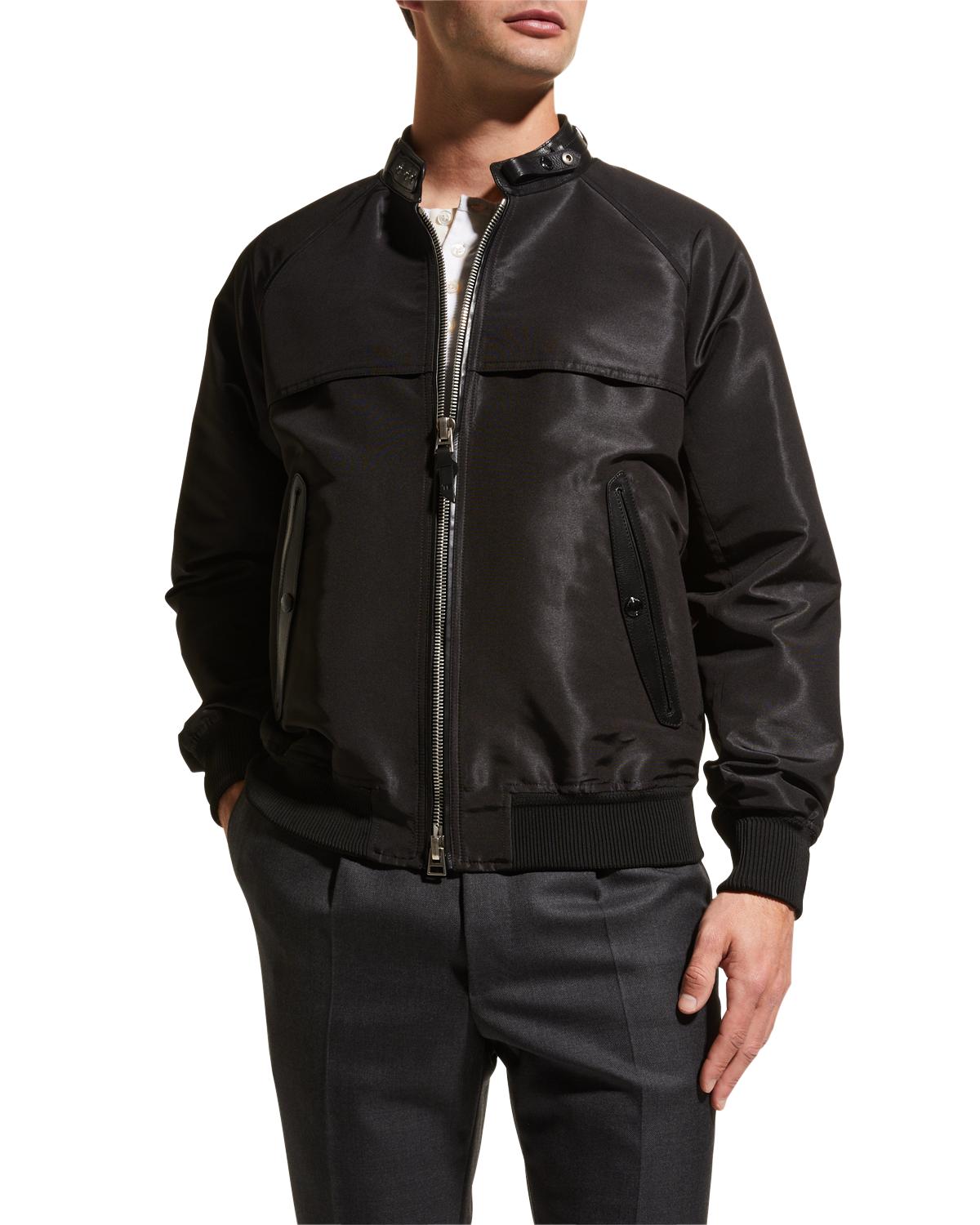Ribbed Leather Jacket | Neiman Marcus