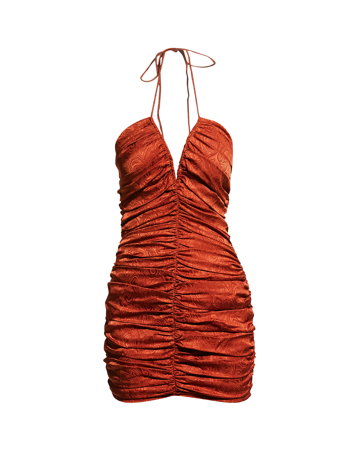Ruched Skirt V Neck Dress