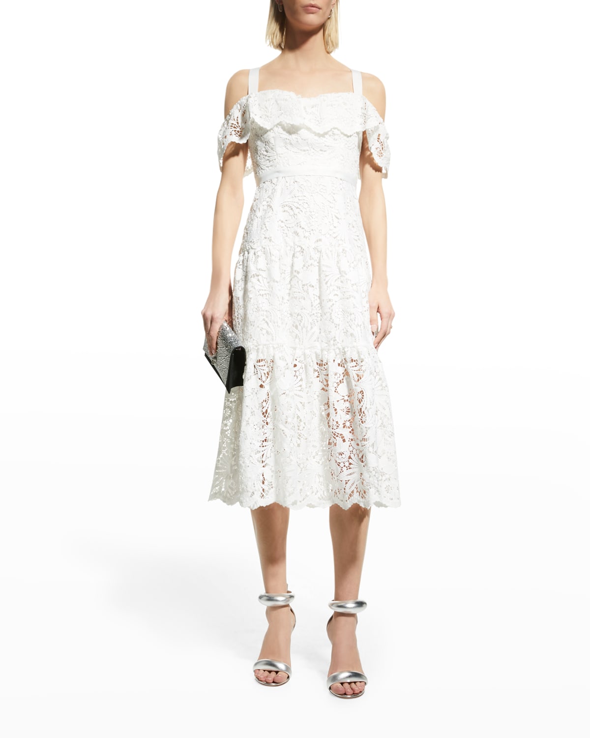 Tiered Lace Dress | Neiman Marcus