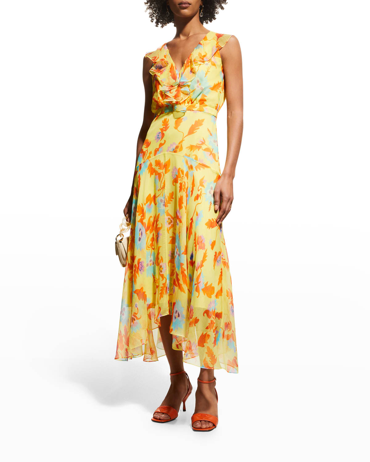 Silk Floral Dress Neiman Marcus