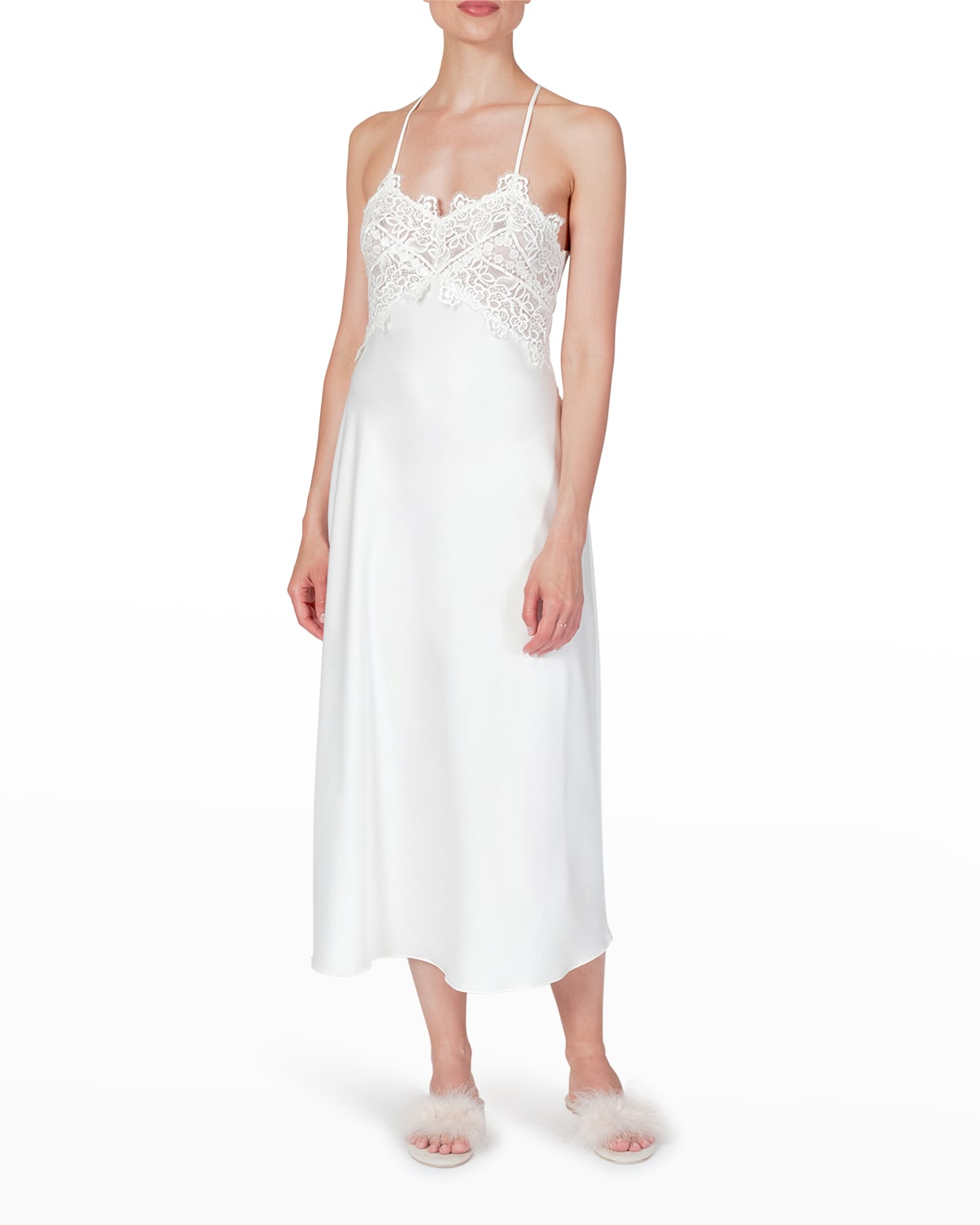 Shimmer Knit Gown with Chiffon Overlay - Black