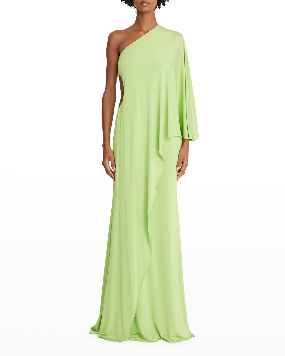 halston green velvet wedding dress