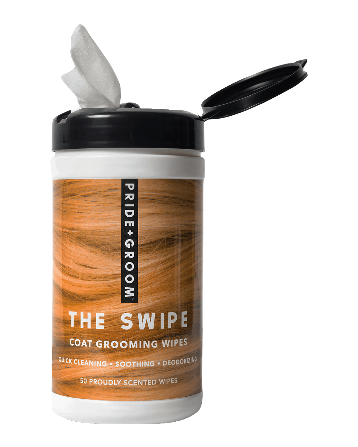Pride + Groom The Swipe Dog's Coat Grooming Wet Wipes, 50 Count