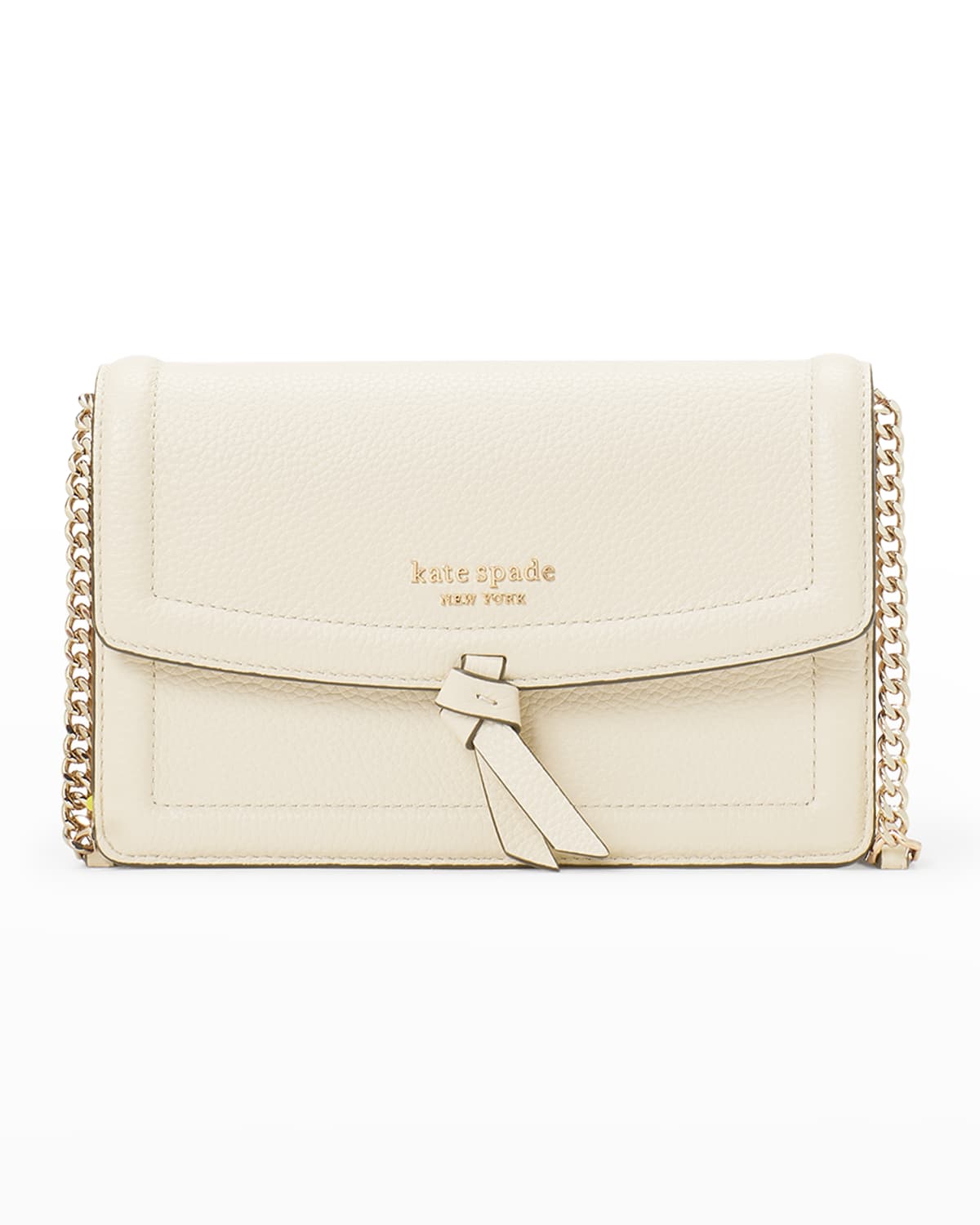 Leather Front Fold Crossbody Bag White main image 1