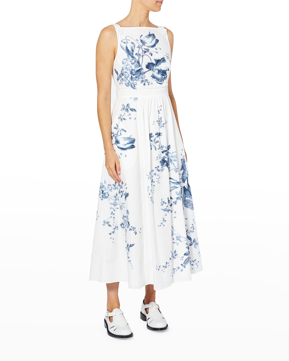 Floral Print Midi Dress | Neiman Marcus