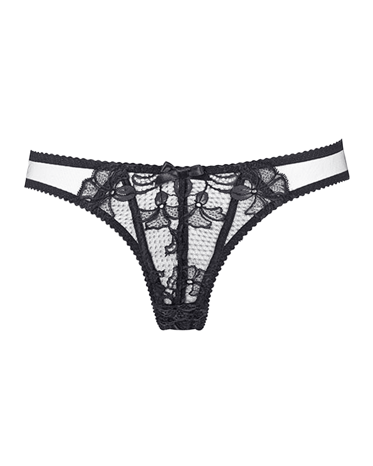 Kiki De Montparnasse Peep Show Mesh & Silk G-String | Neiman Marcus