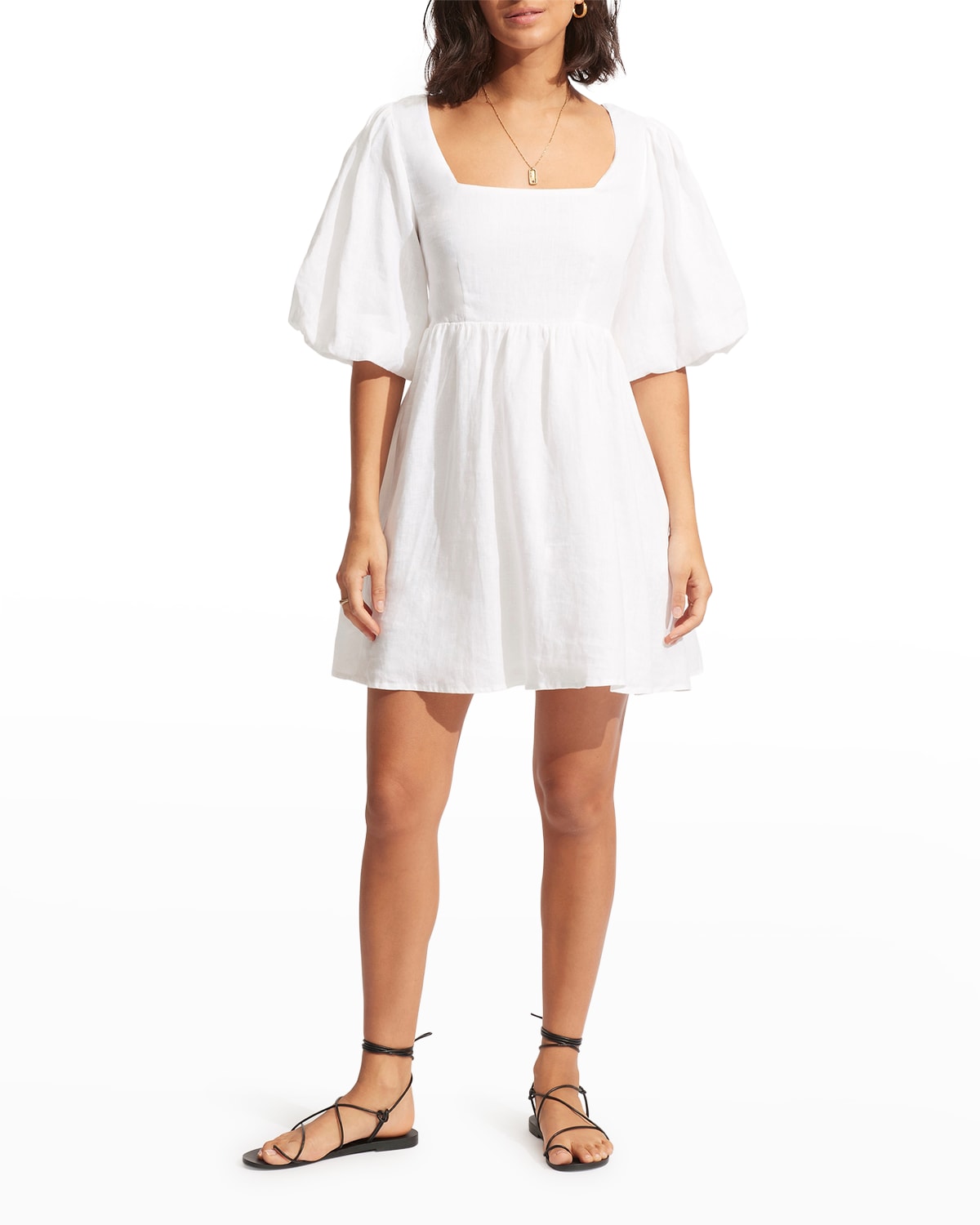 mid thigh white dress