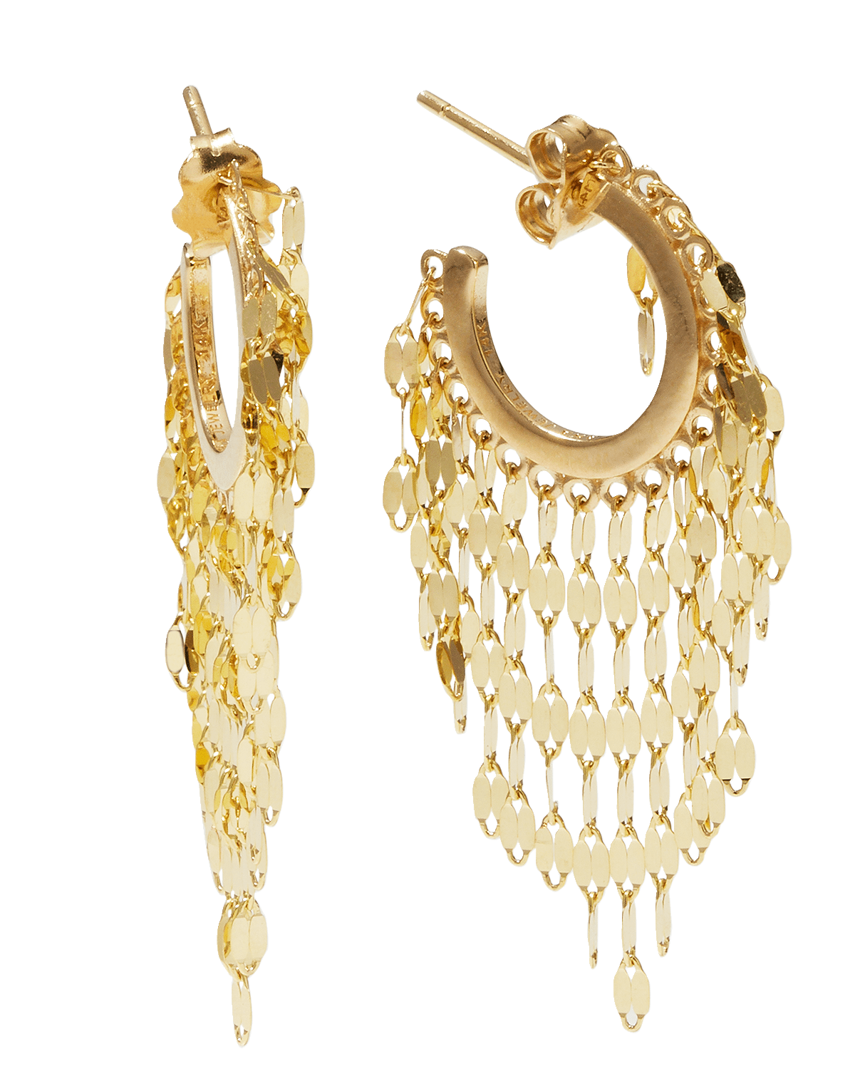 LANA Blake Fringe Curved Huggie Earrings