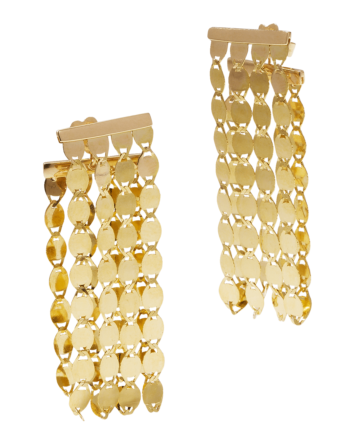 LANA Nude Fringe Linear Front-Back Earrings