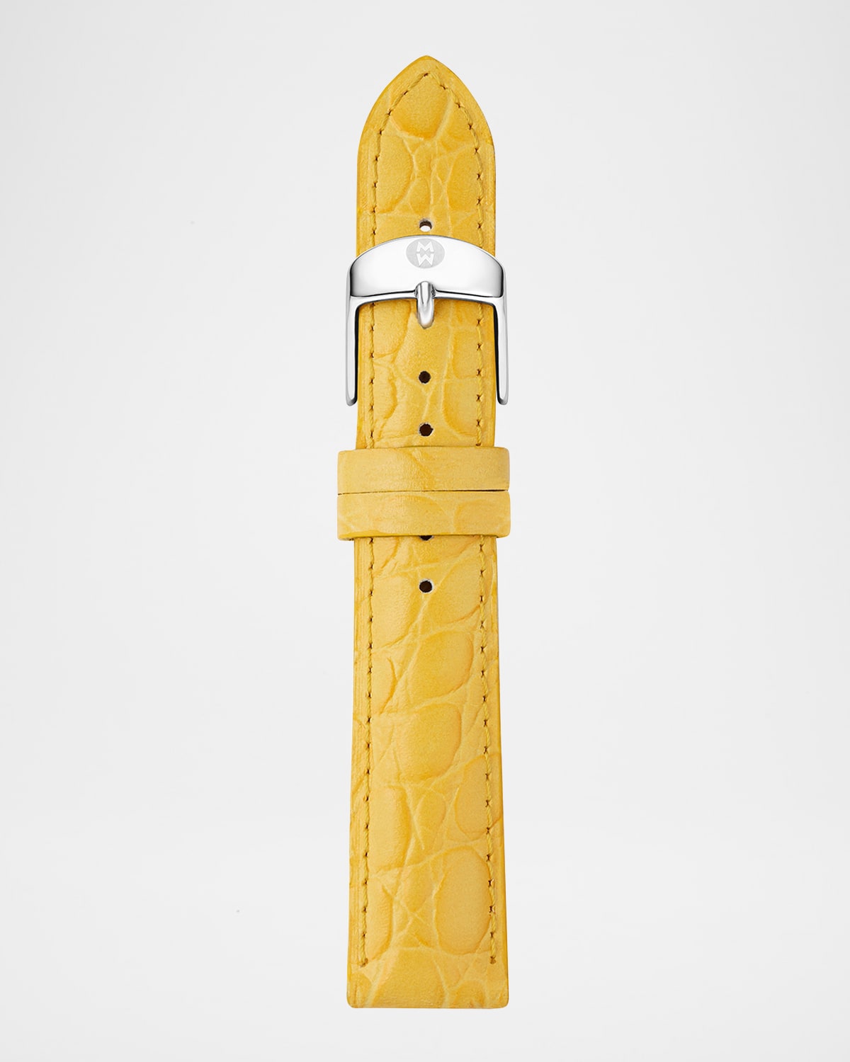 MICHELE 16mm Embossed Crocodile Pattern Calf Leather Watch Strap