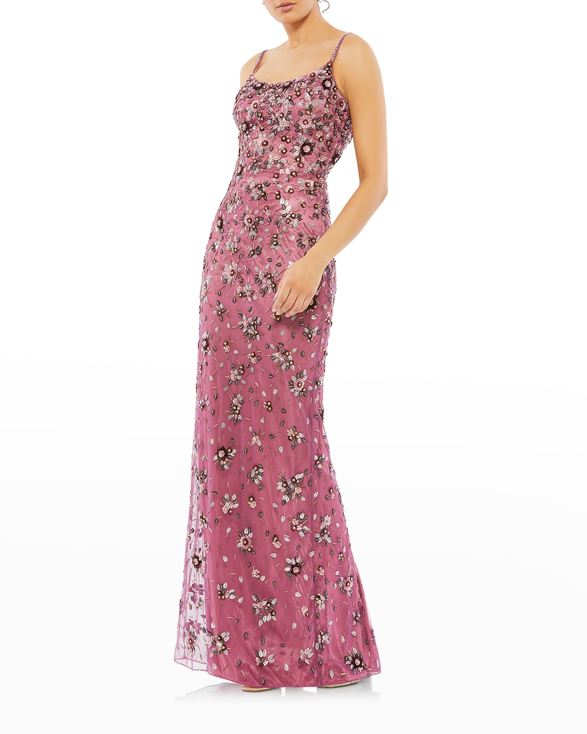 pink beaded gown