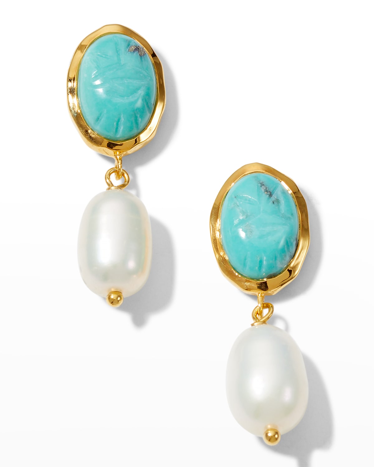 Turquoises & Pearls Earrings