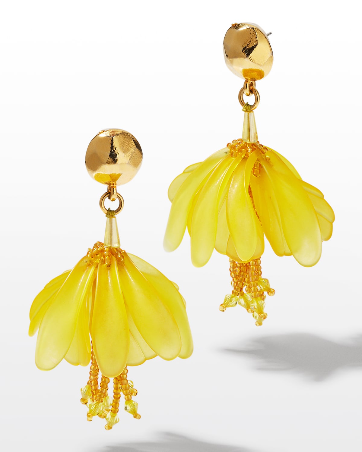 Wood & Resin Jewelry 18k Gold Plated Wildflower Earrings Unique Jewelry Boho Earrings California Poppy Hand Painted Hoop Earrings