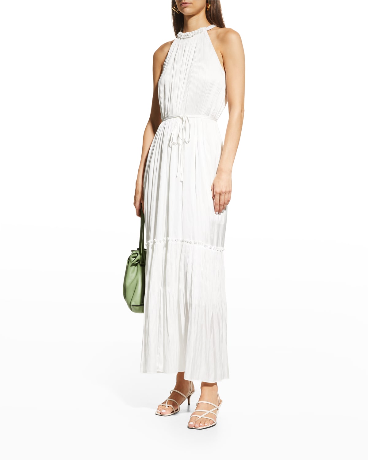 White Pleated Dress Neiman Marcus — free download
