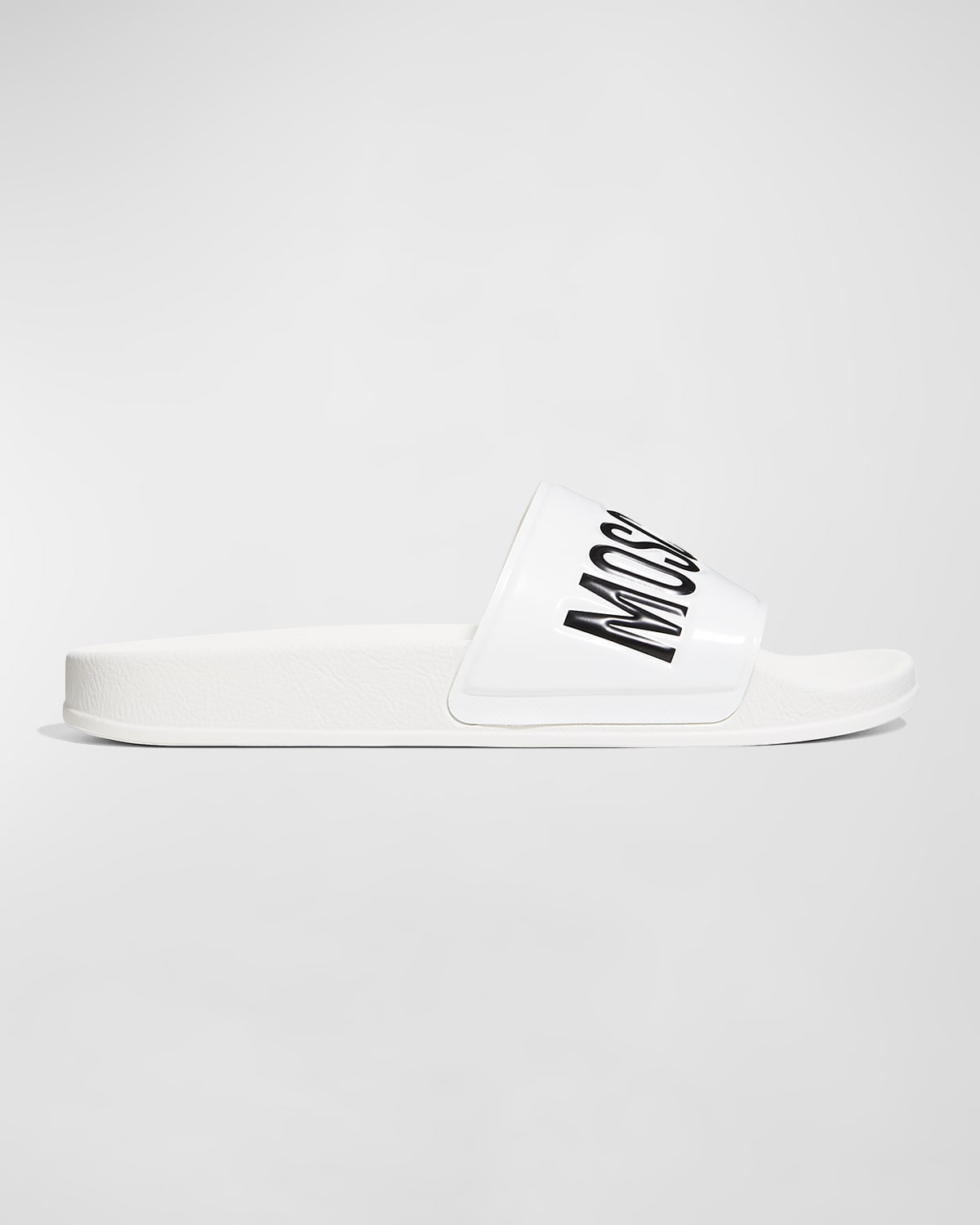 Moschino Men's Rubber Logo Pool Slides