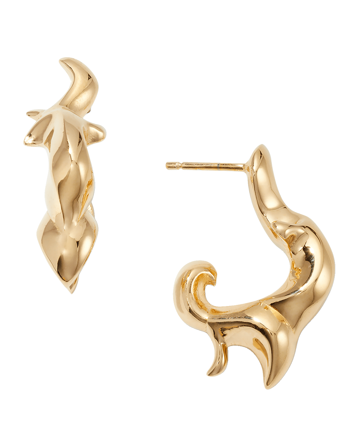 Bottega Veneta Abstract Earrings in Gold