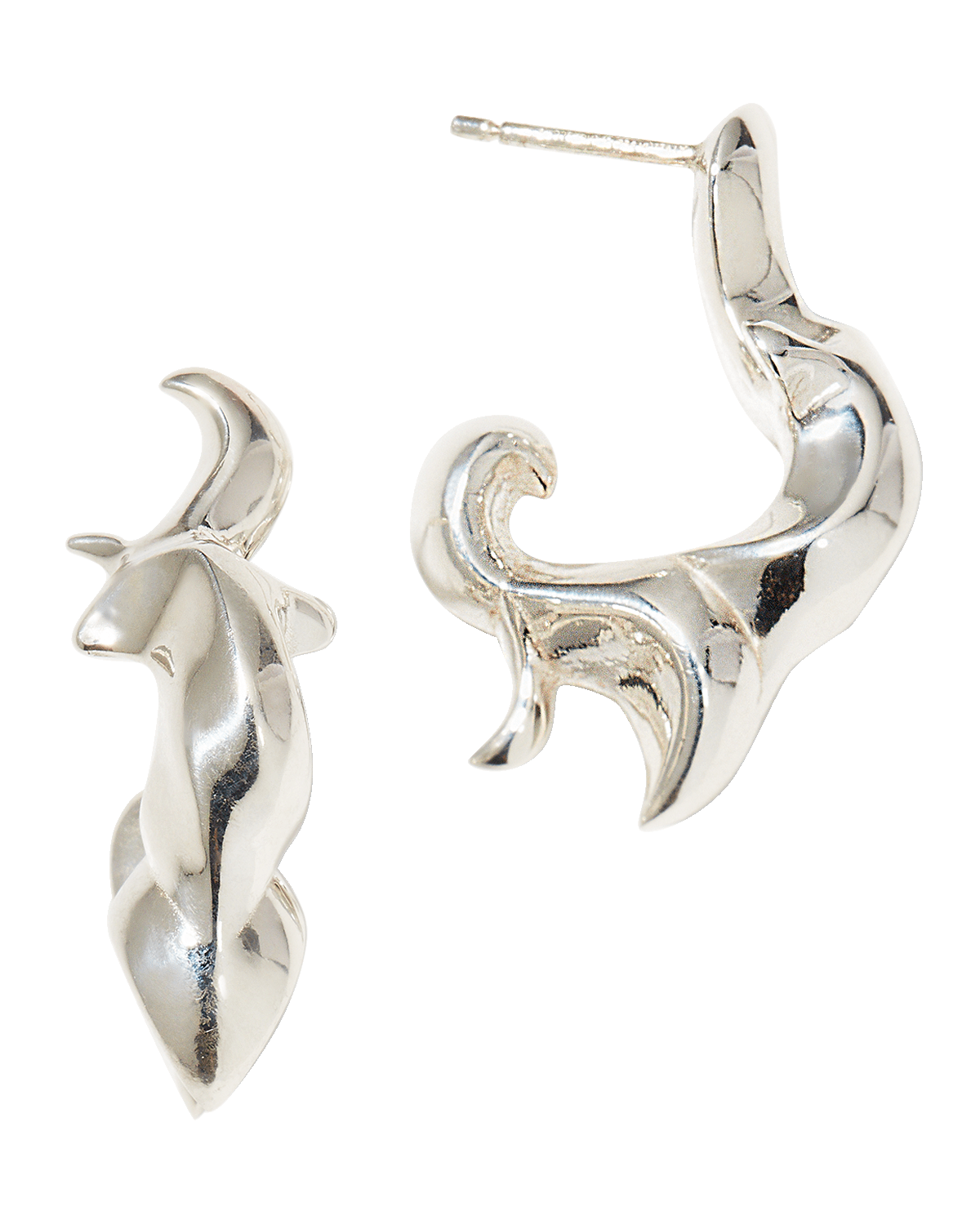 Bottega Veneta Abstract Earrings in Sterling Silver