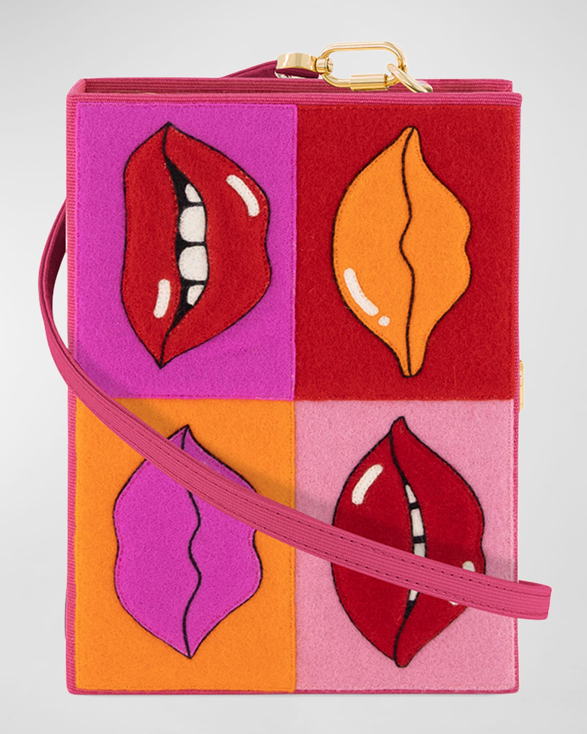 Olympia Le-Tan Lips Georgia Perry Book Clutch Bag w/ Strap