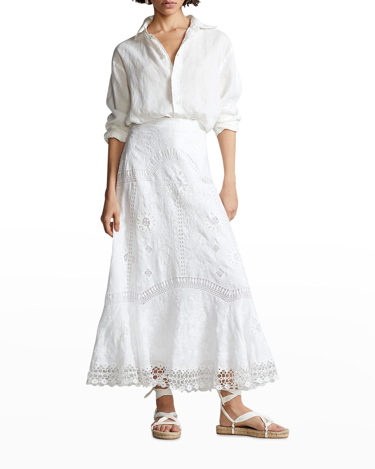 Soft Linen A-Line Skirt Black C1190 main image 0