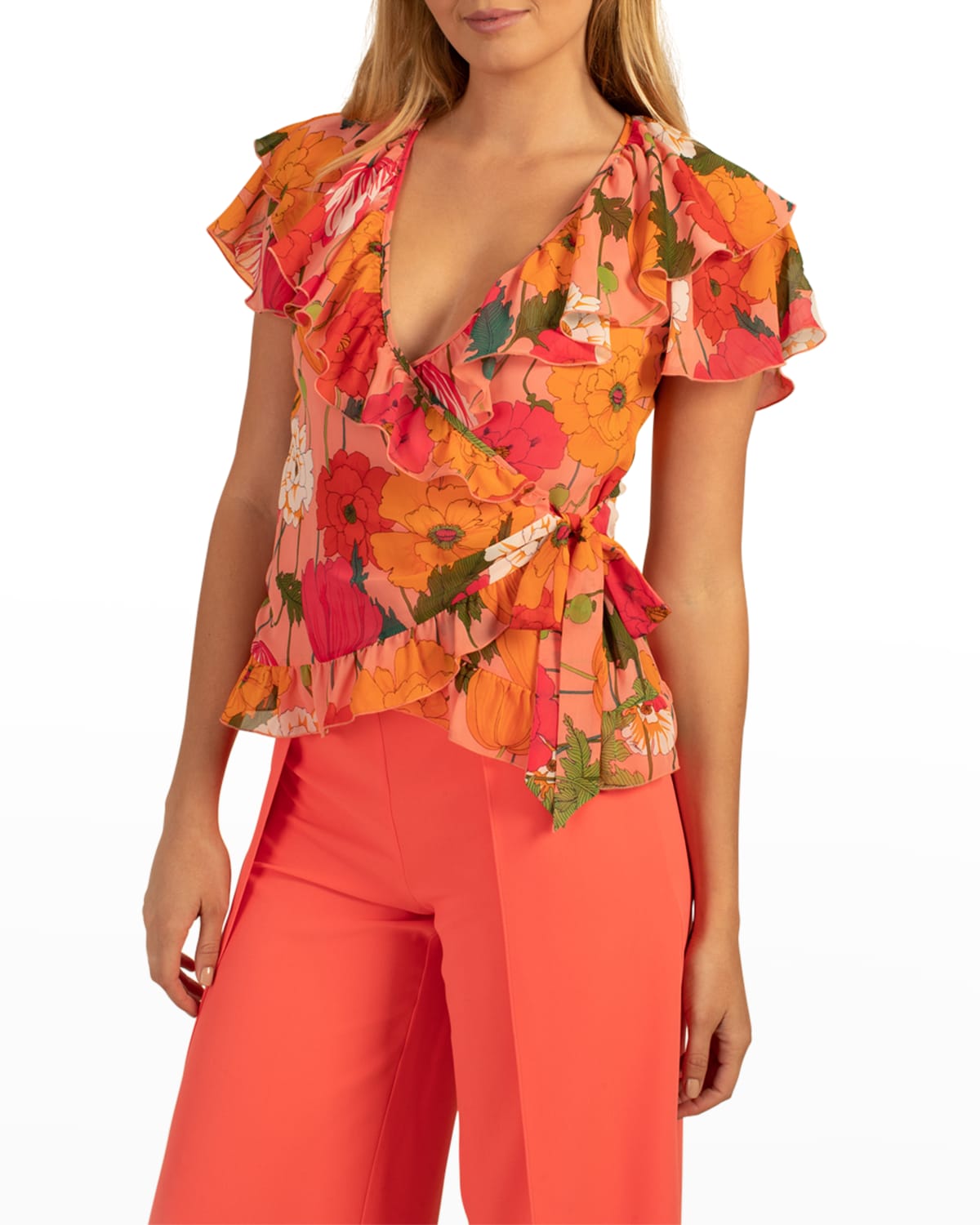 Surplice Neckline Top Neiman Marcus