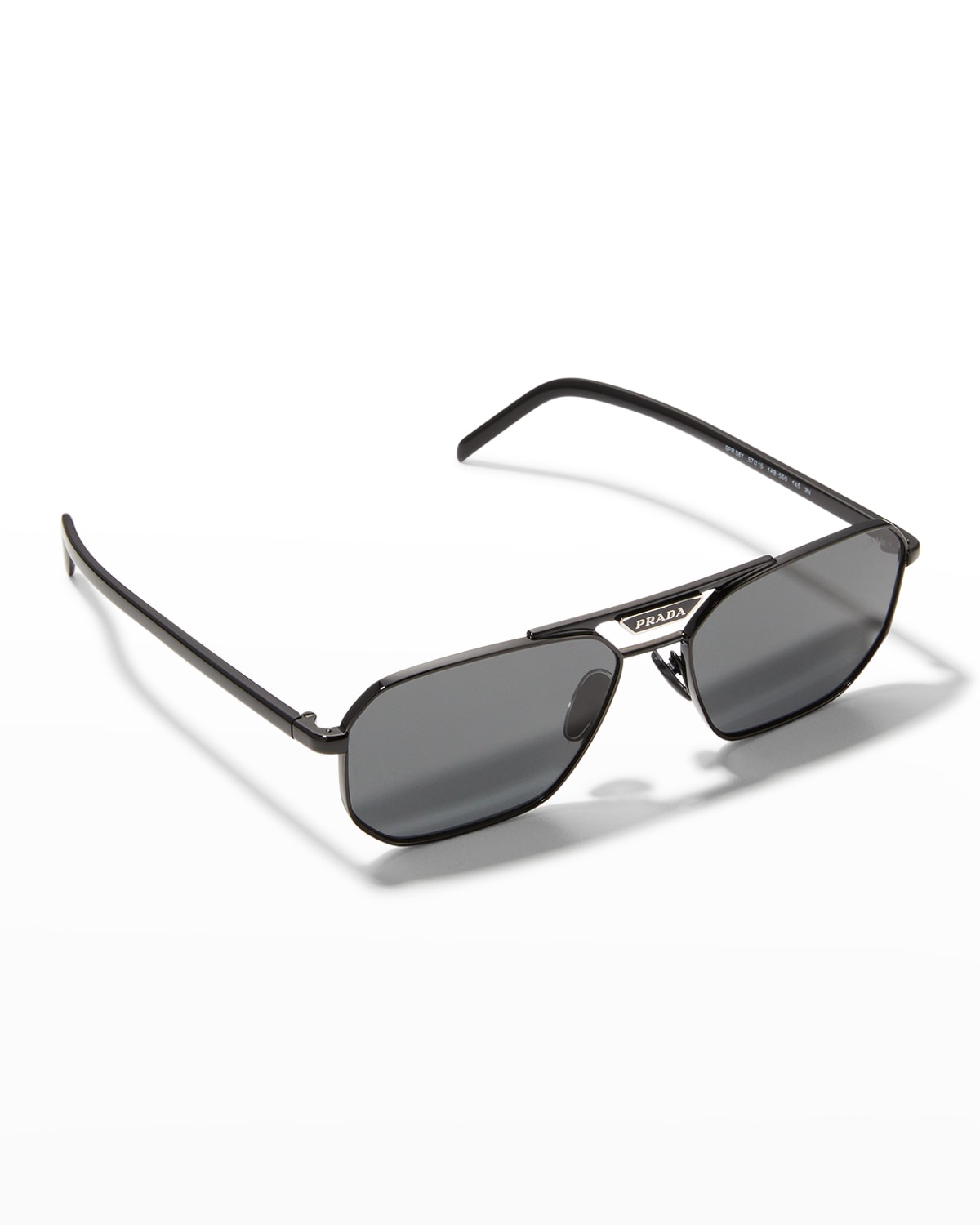 Oversized Double Bridge Sunglasses – Black / Blue main image 1