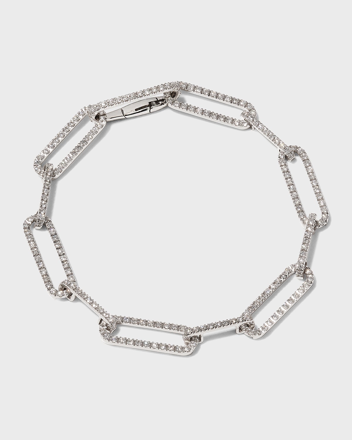 A. Link 18K White Gold Link Diamond Bracelet